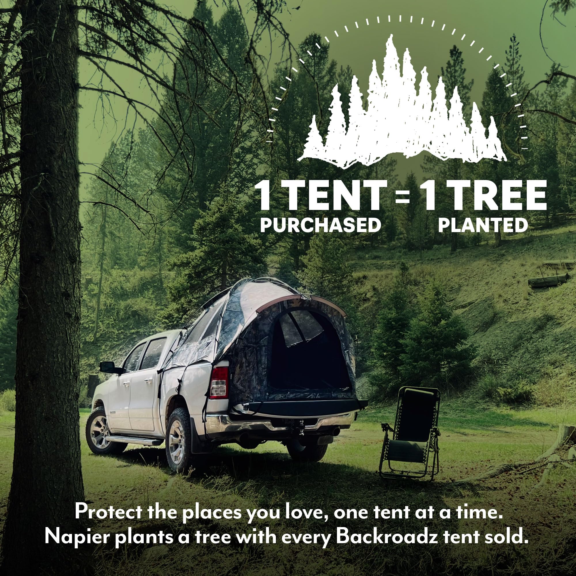 Napier Backroadz Truck Bed Tent - Waterproof, Spacious 2-Person Camping Tent for Full Size & Long Bed Trucks | Durable, Comfortable Shelter for Outdoor Adventures, Road Trips & Camping