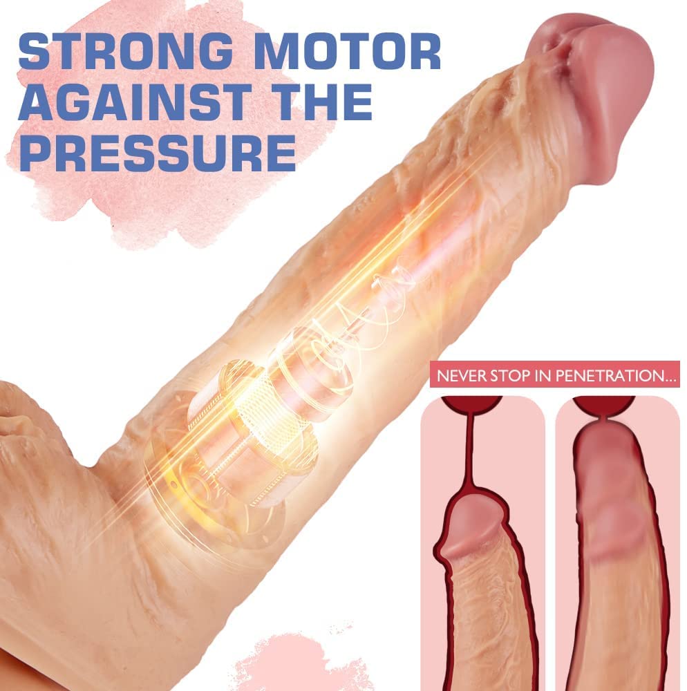 Realistic Rabbit Vibrator with 9 Vibration & 3 Thrusting Modes - Remote Control Silicone Dildo for G Spot, Clitoral & Anal Stimulation | Perfect for Women & Couples - Enhance Intimacy & Solo Play in Bedroom or Romantic Nights