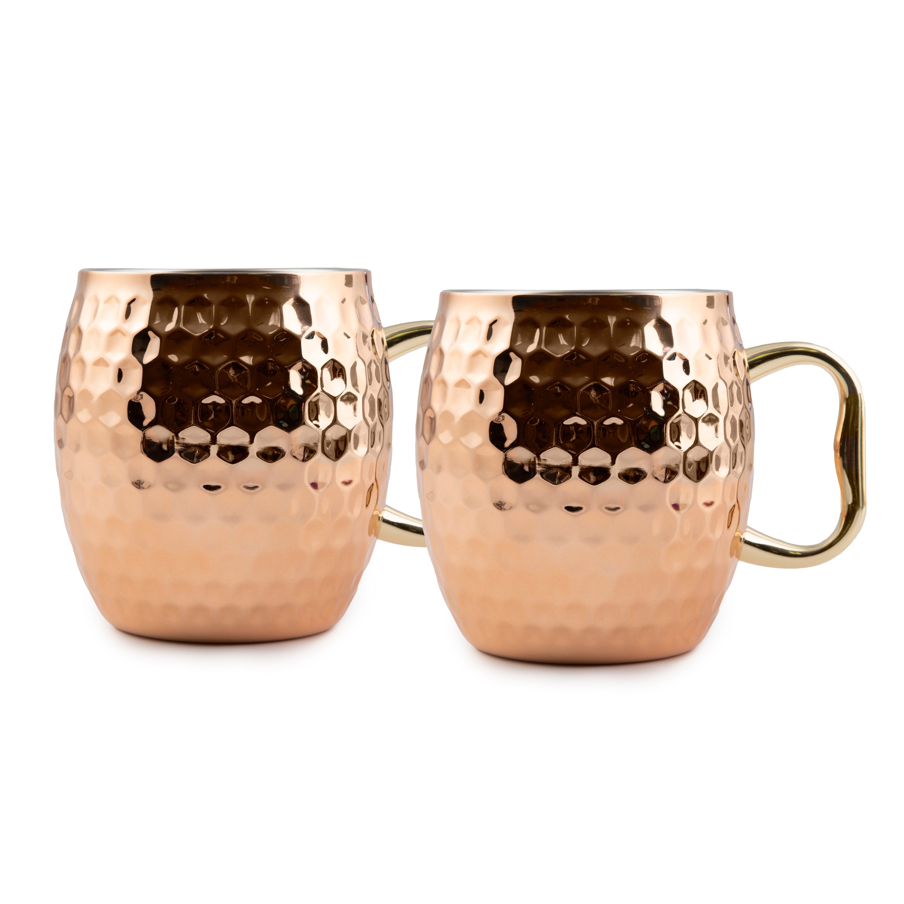 Premium Hammered Copper Moscow Mule Mugs Set of 2 - 16oz Copper Cups for Cocktails, Iced Coffee & Cold Drinks - Perfect for Parties, Gifts & Home Bar Essentials