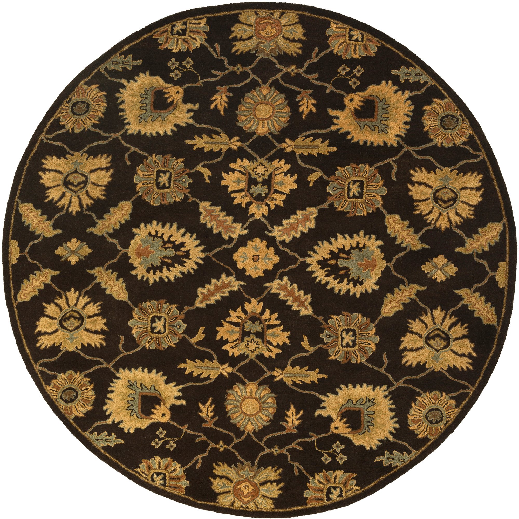 Surya Caesar 8' Round Chocolate Area Rug - Soft & Durable Handmade Rug for Living Room, Bedroom, Dining Room Decor