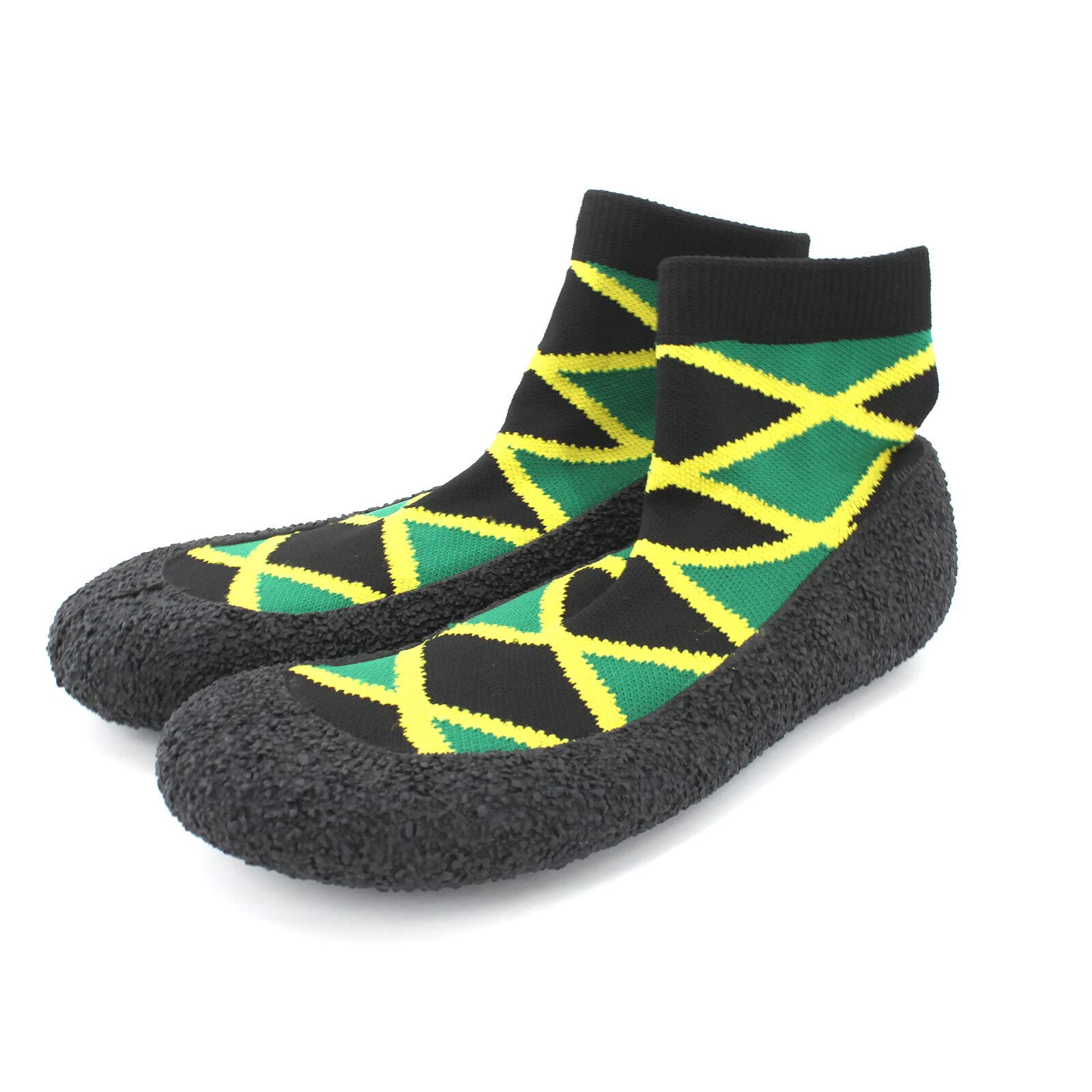 Barefoot Sock Shoes for Women & Men - Water Sports, Yoga, Beach Walking, Fitness - Breathable Non-Slip Jamaican Rasta Afro Design - Perfect for Yoga, Running, Gym & Outdoor Activities