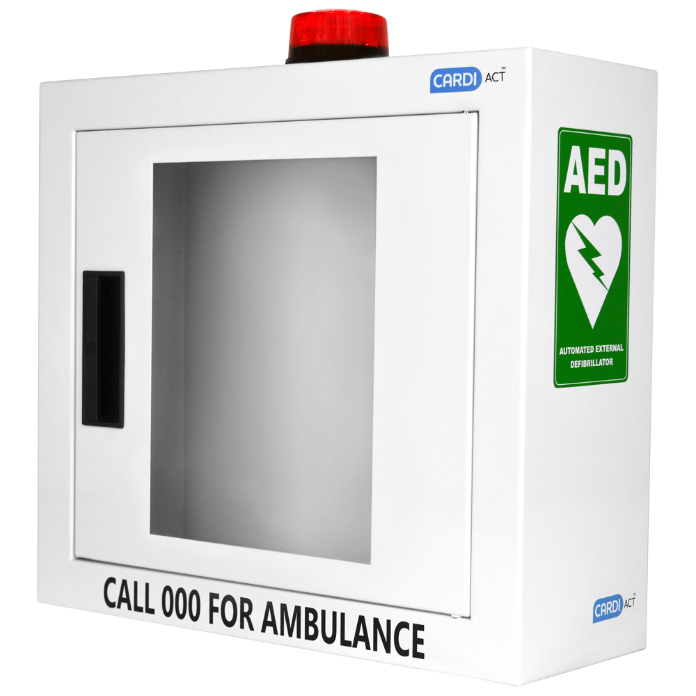 Custom Alarmed AED Cabinet with Strobe Light - 42 x 38 x 15.5cm Wall Mount First Aid Box for Emergency Response in Offices, Schools & Public Spaces