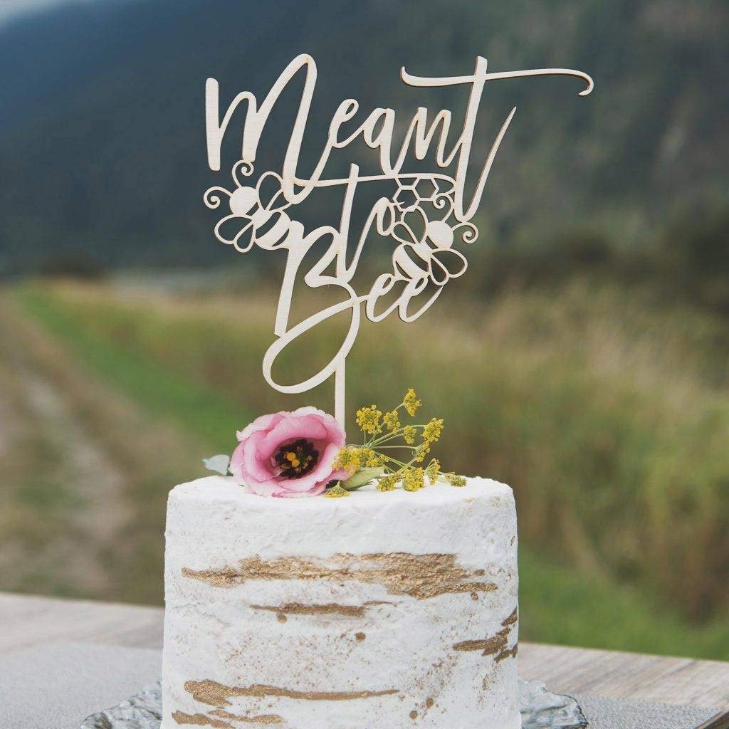 EricauBird Rustic Wedding Cake Topper - 'Meant to Bee' Theme for Weddings, Bridal Showers & Birthdays | Perfect for Farmhouse, Vintage & Rustic Decor Styles