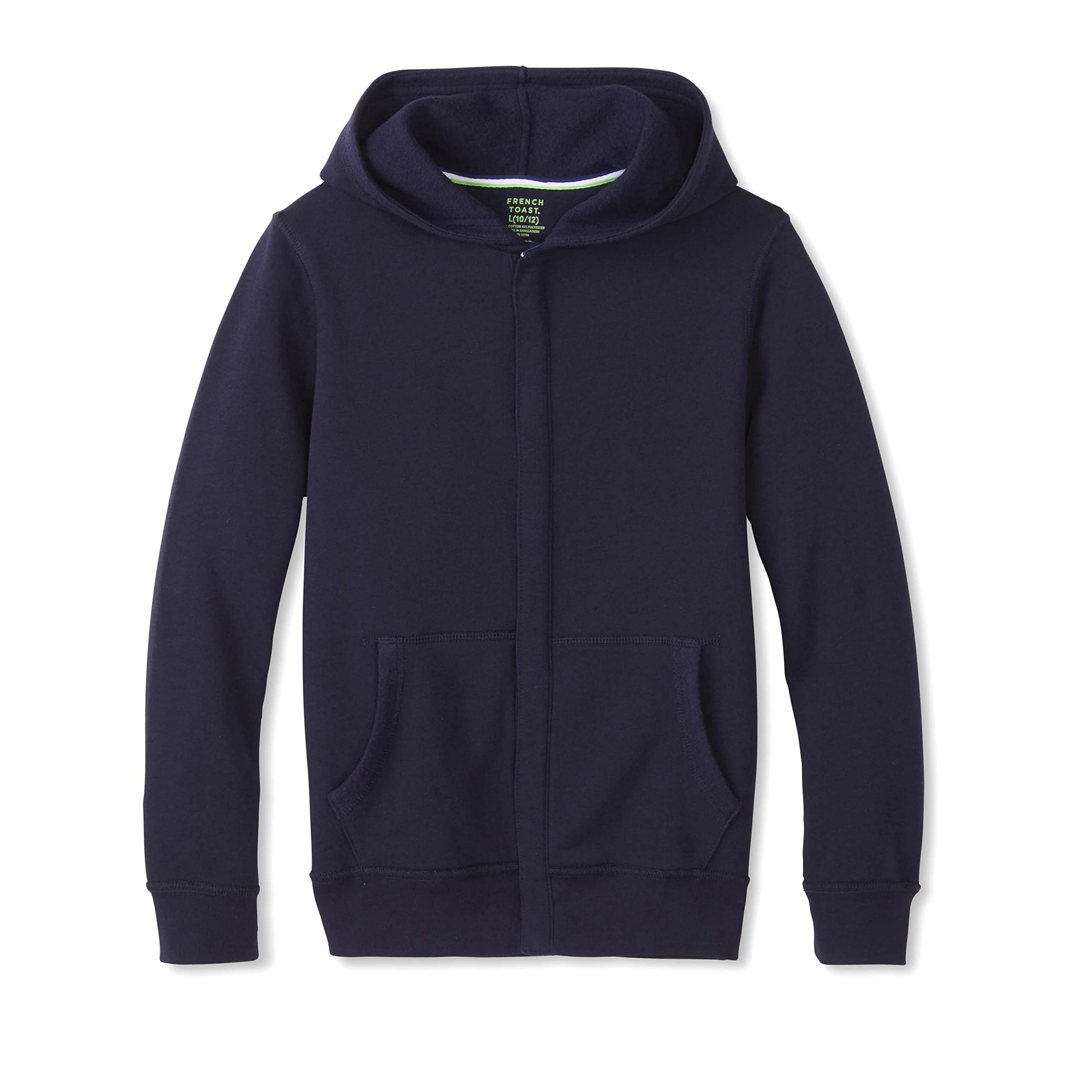 French Toast Kids' Adaptive Long Sleeve Fleece Hoodie - Sensory Friendly with Flat Seams & Hidden Hook Loop Closure - Comfortable for School, Therapy & Outdoor Play
