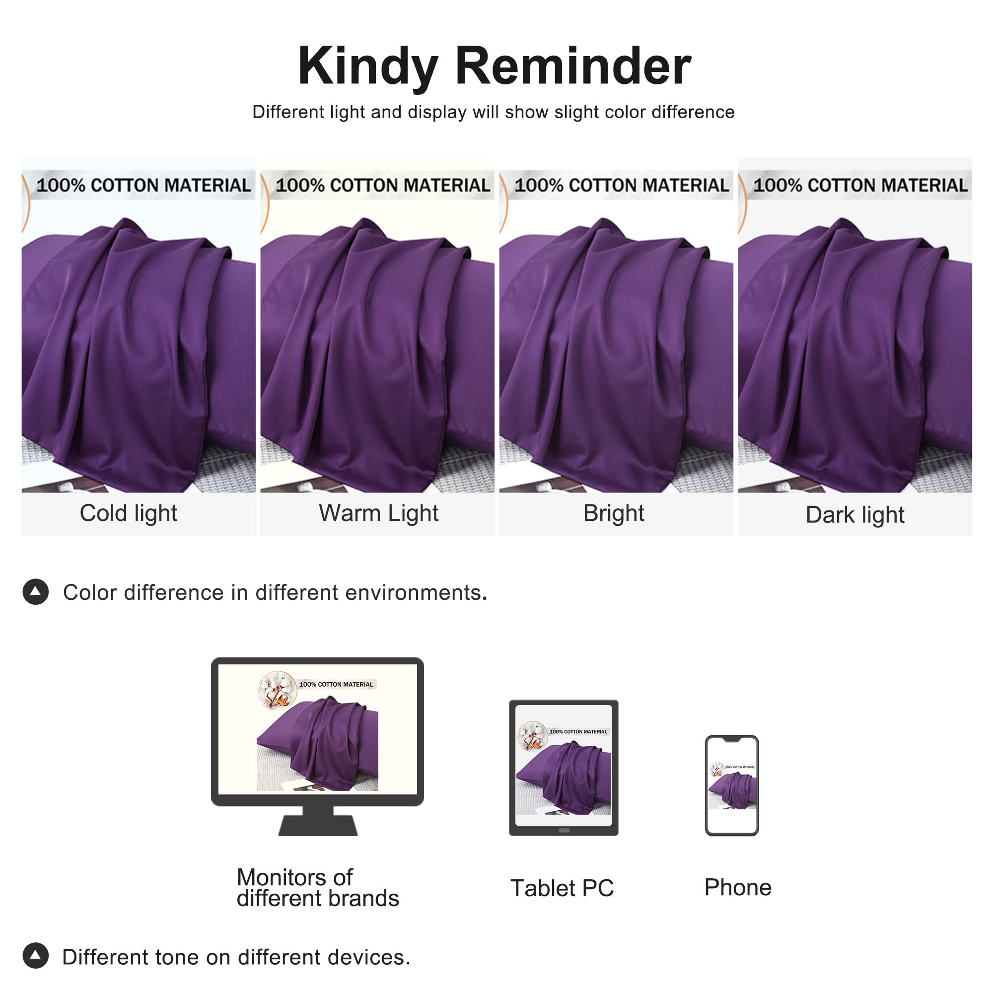 Soft & Breathable Pillowcases Set of 2 - 100% Cotton Standard Size Pillow Covers for Bedroom - Perfect for Home, Hotel, and Travel Use