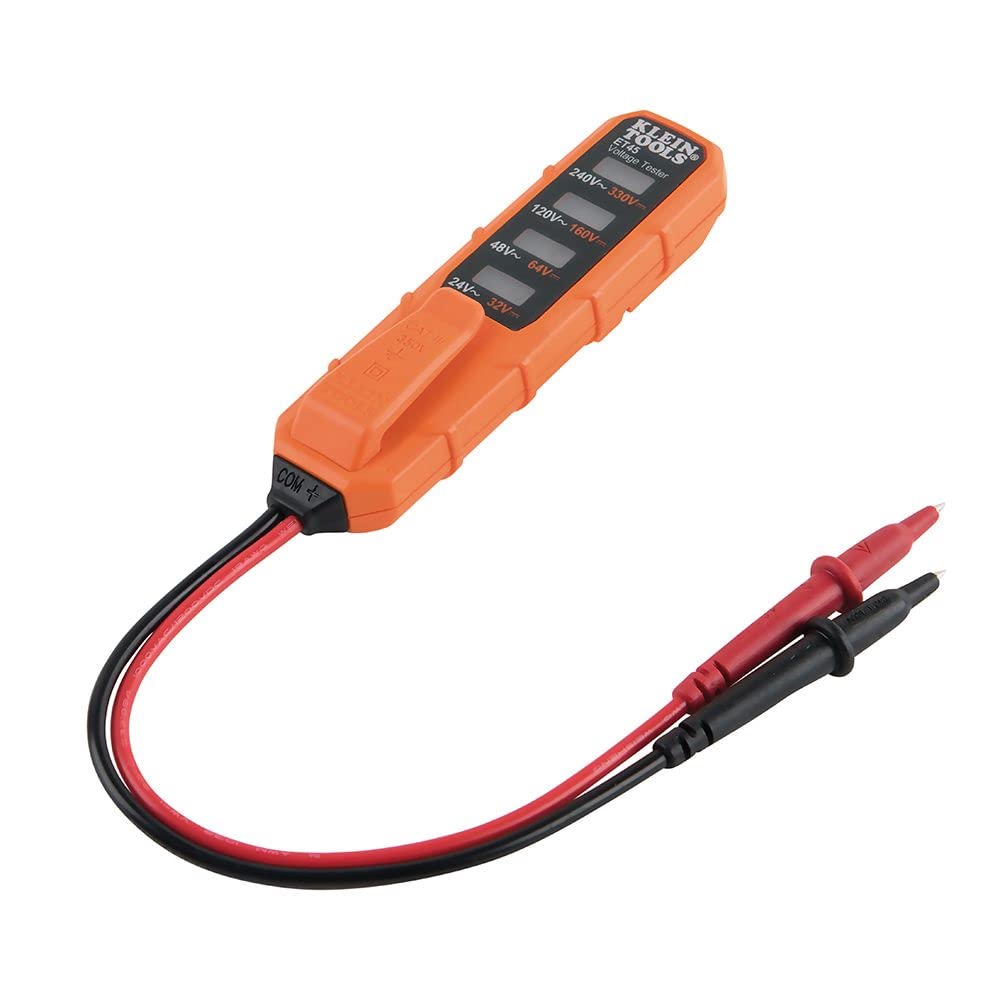 Klein Tools ET45 Voltage Tester - AC/DC Voltage Detector Pen, Non-Contact Electrical Tester with LED Light, Battery-Free for Home, Electrician & DIY Projects