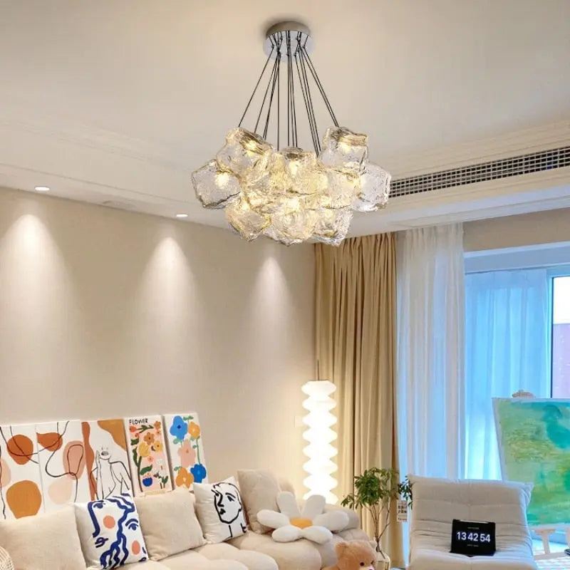 13-Light Post Modern Chrome Chandelier - Elegant Dining Room Lighting Fixture for Modern Home Decor