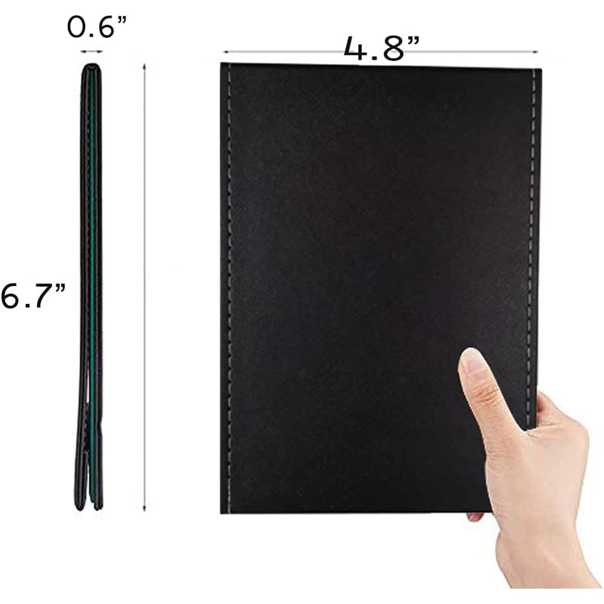 VELINEX® Foldable Makeup Mirror with Stand - Frameless Portable Vanity Mirror, Compact Rectangular Design, Perfect for Travel & Home Use (Black, 1 Pack)
