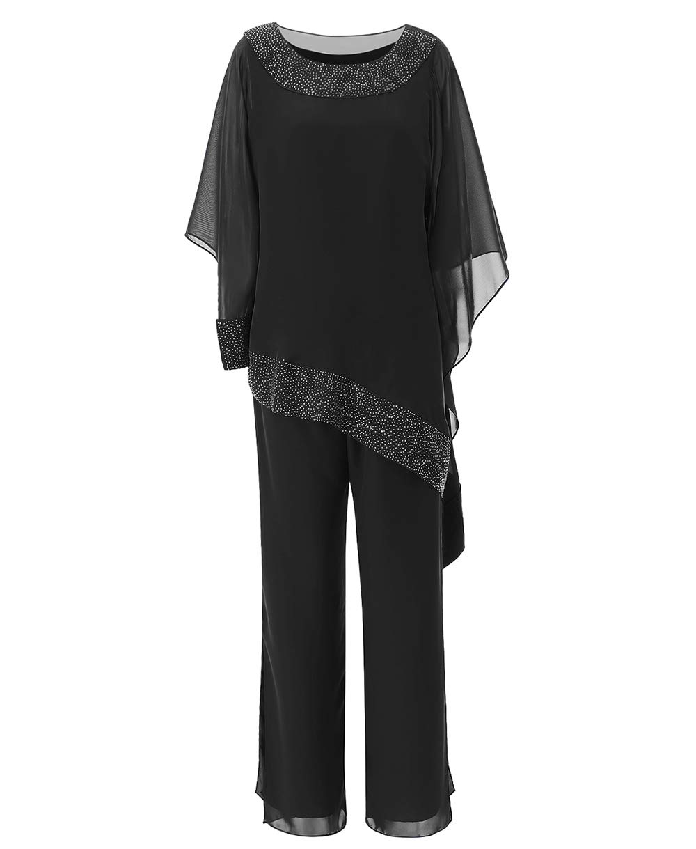 Vincent Bridal Women's Plus Size Chiffon Pant Suit - Elegant Mother of The Bride Dress for Weddings & Formal Evening Events | Perfect for Wedding Receptions, Cocktail Parties & Special Occasions