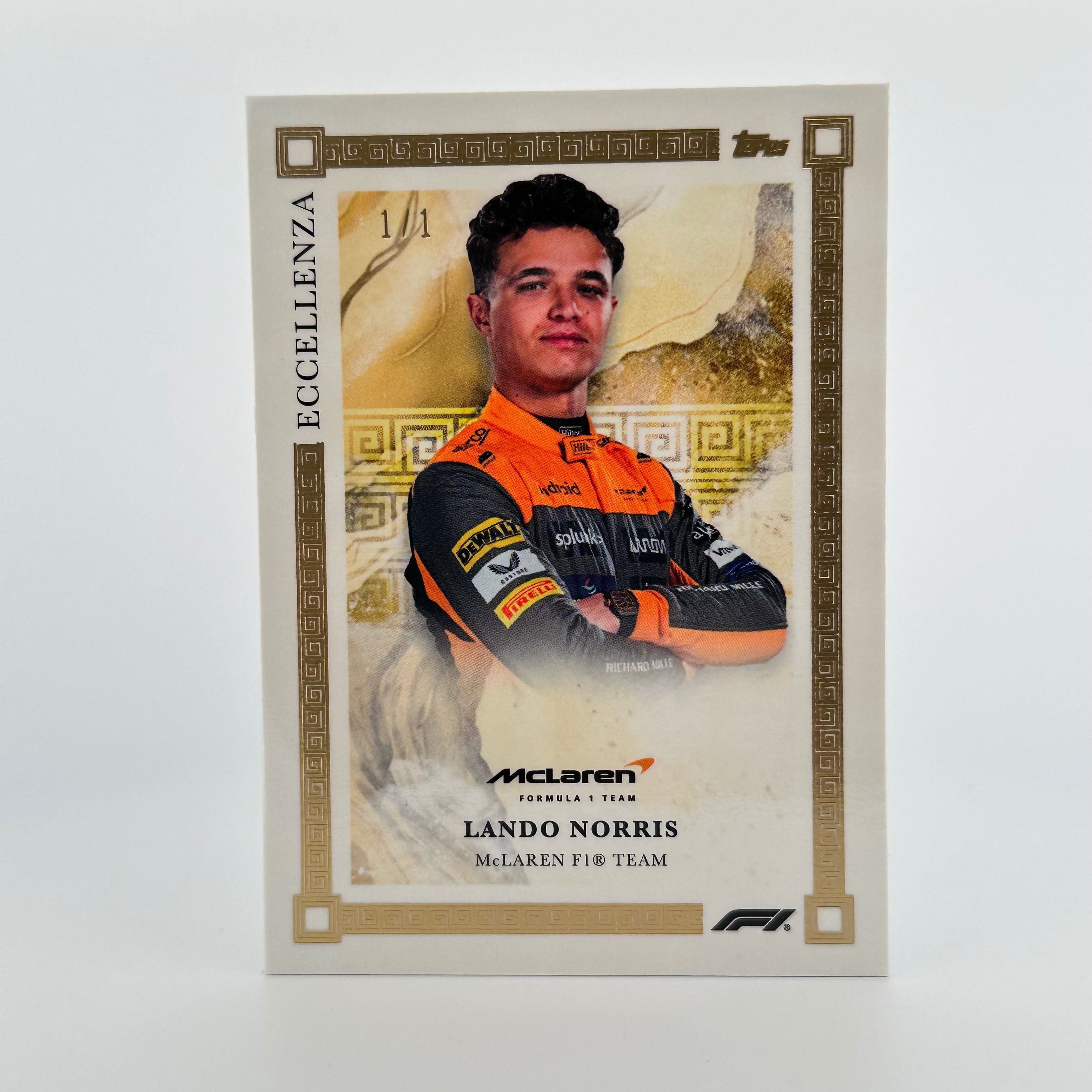 2023 Topps Eccellenza Gold Lando Norris Driver Profile F1 Racing Card - Perfect for Collectors, Fans & Sports Memorabilia Displays