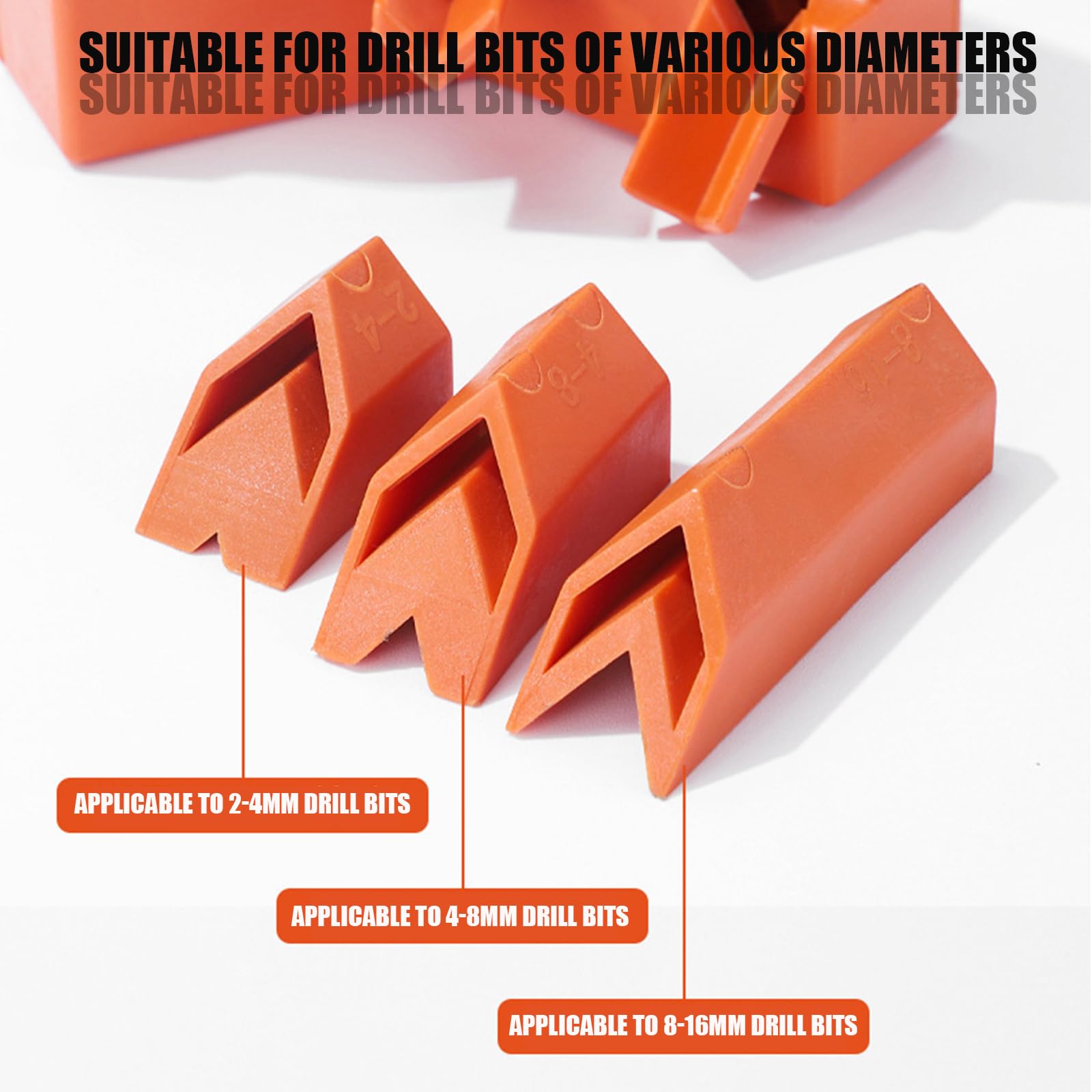 Multipurpose Drill Bit Sharpener & Grinder Tool - Portable Drill Bit Sharpening Kit for All Bits - Perfect for DIY, Woodworking & Metalworking Projects (Orange)
