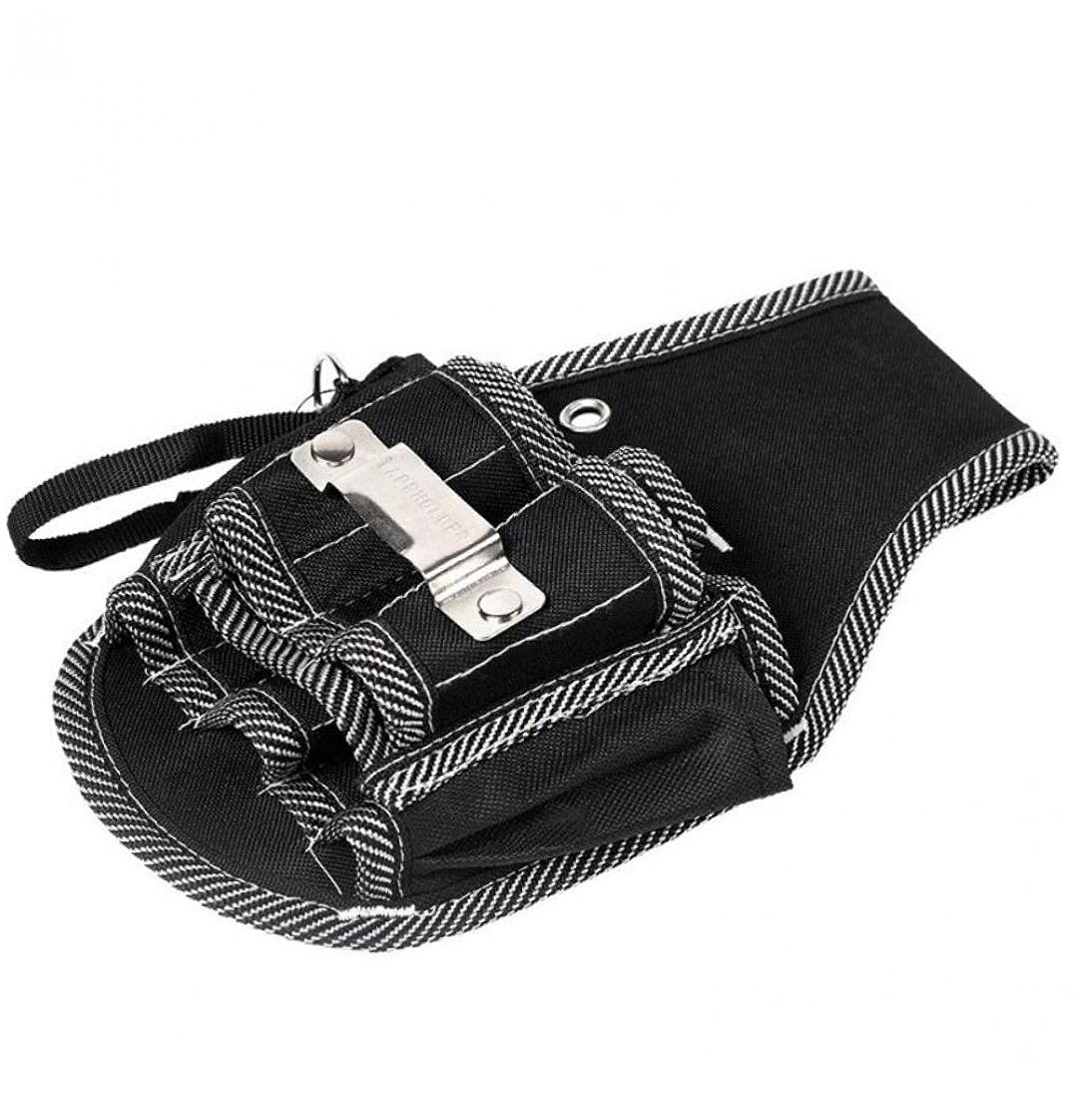 Ruluti 9-in-1 Electrician Tool Pouch Belt - Small Waist Tool Bag with Screwdriver Holder & Utility Pockets for Electricians, HVAC & Construction Workers (Black) - Perfect for On-Site Repairs & DIY Projects