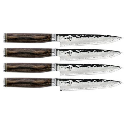 Shun Premier 4-Piece Steak Knife Set - Razor Sharp Japanese Steel Blades for Perfect Steak Cutting - Ideal for Fine Dining, BBQs & Steakhouse Experience at Home