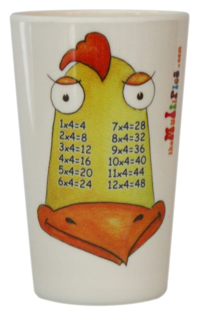 4-Piece Times Table Dinnerware Set - 8 oz Melamine Tumblers for Middle Years Kids | Durable & Safe Kids Cups for School, Picnics & Family Meals