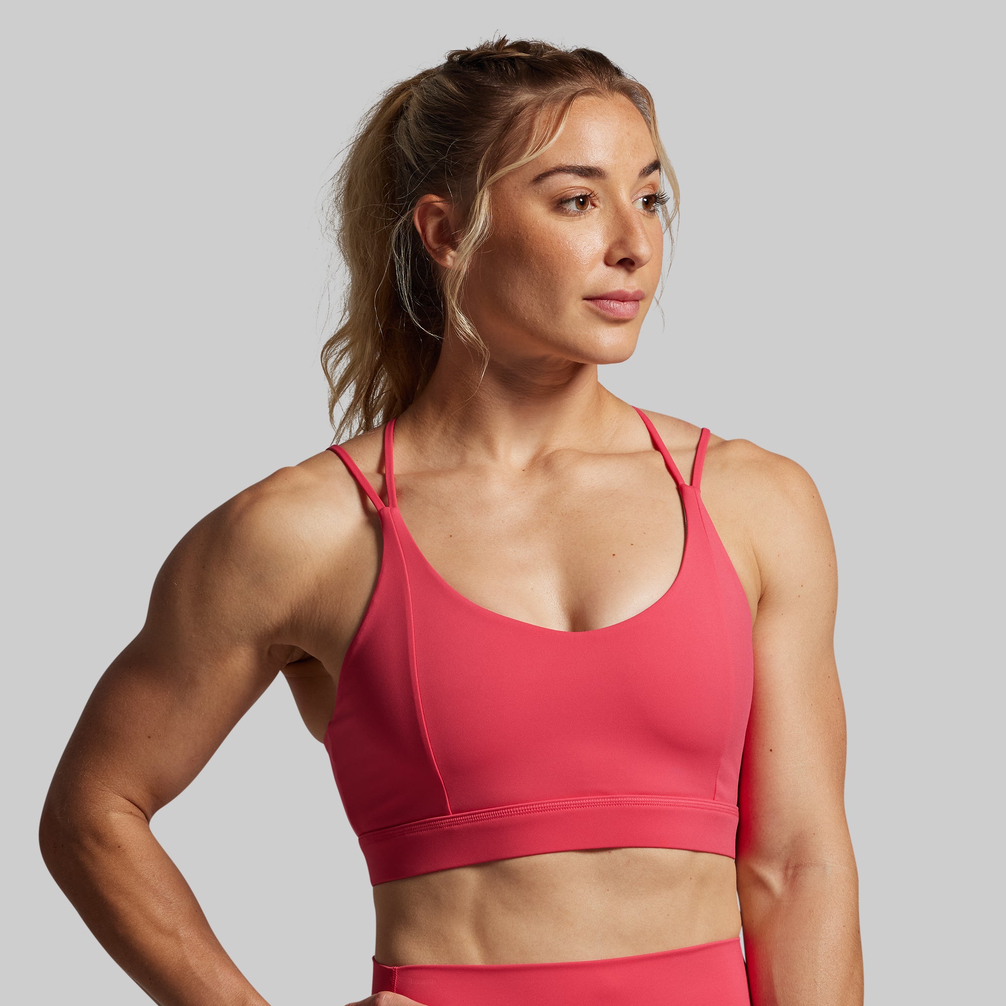 Women's Booty Shorts Set - High Waisted Workout Shorts & Crop Top (Watermelon Color) | Gym, Yoga, Running, Summer Outfits