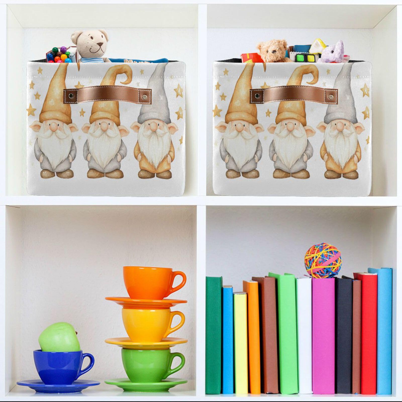 Foldable Large Square Storage Basket Bin with Handles - 2 Pack Multi-Functional Closet Organizer for Toys, Books & Clothes | Perfect for Nursery, Playroom & Bedroom Organization