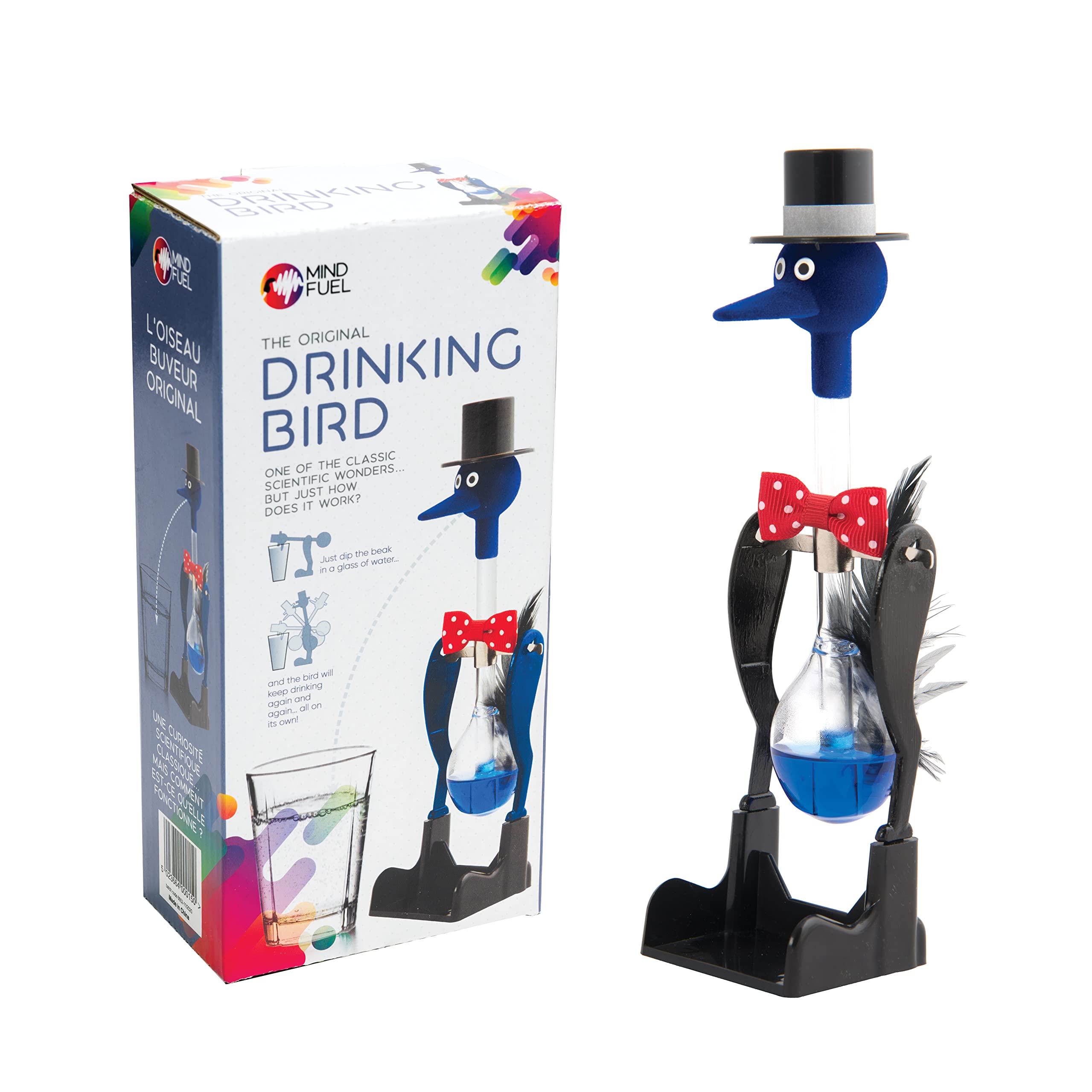 Funtime The Original Drinking Bird - Classic Science Educational Toy for Kids & Adults | Fun Physics Learning, Desk Decor & Gift Idea