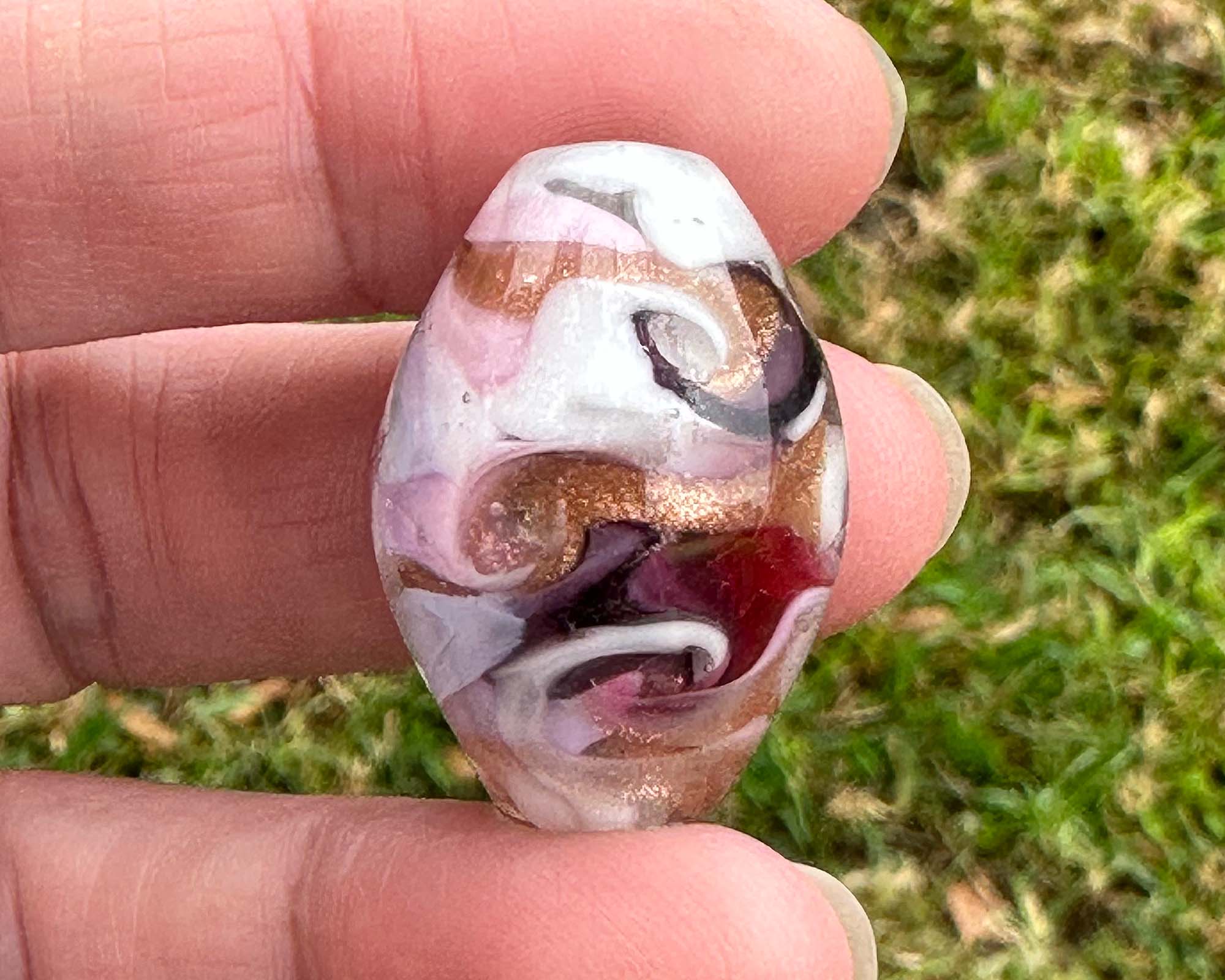 Soft Pastel Shimmer Lampwork Glass Focal Bead for Jewelry Making - DIY Bracelet, Necklace & Craft Projects