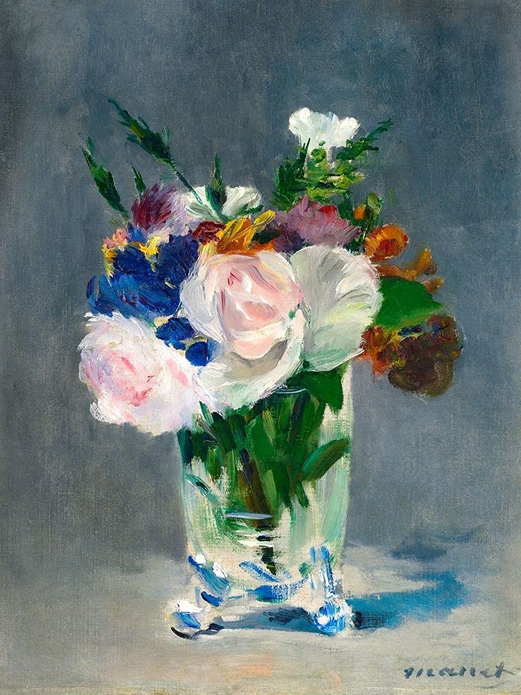 Edouard Manet Art Print - Flowers in a Crystal Vase | Custom Framed, Unframed or T-Shirt | Personalized Home & Office Wall Decor | Perfect for Living Room, Bedroom or Gift