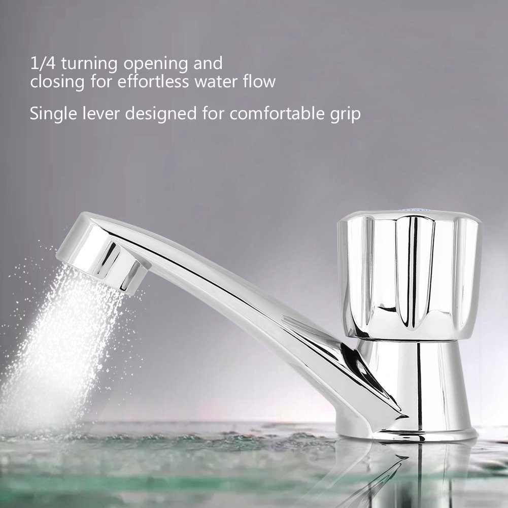 Raguso Single Hole Modern Bathroom Faucet - Chrome Electroplated Waterfall Tap for Sink Basin, Kitchen & Bathroom Accessories | Perfect for Bathroom Vanity, Powder Room & Guest Washroom Installation