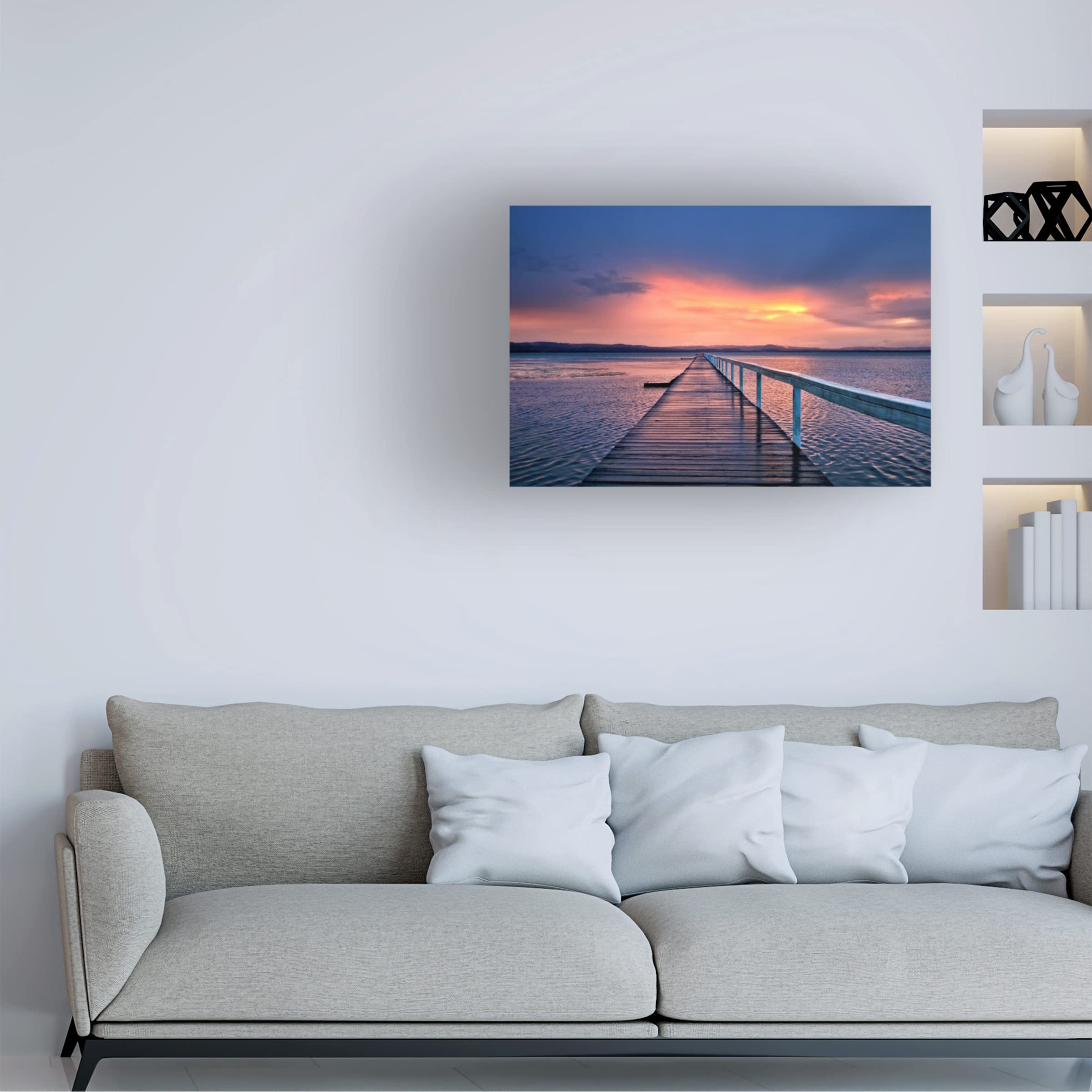 Trademark Fine Art 'Moody Sunset' Canvas Wall Art by Beata Czyzowska Young - Stunning Sunset Painting for Living Room, Bedroom & Office Decor