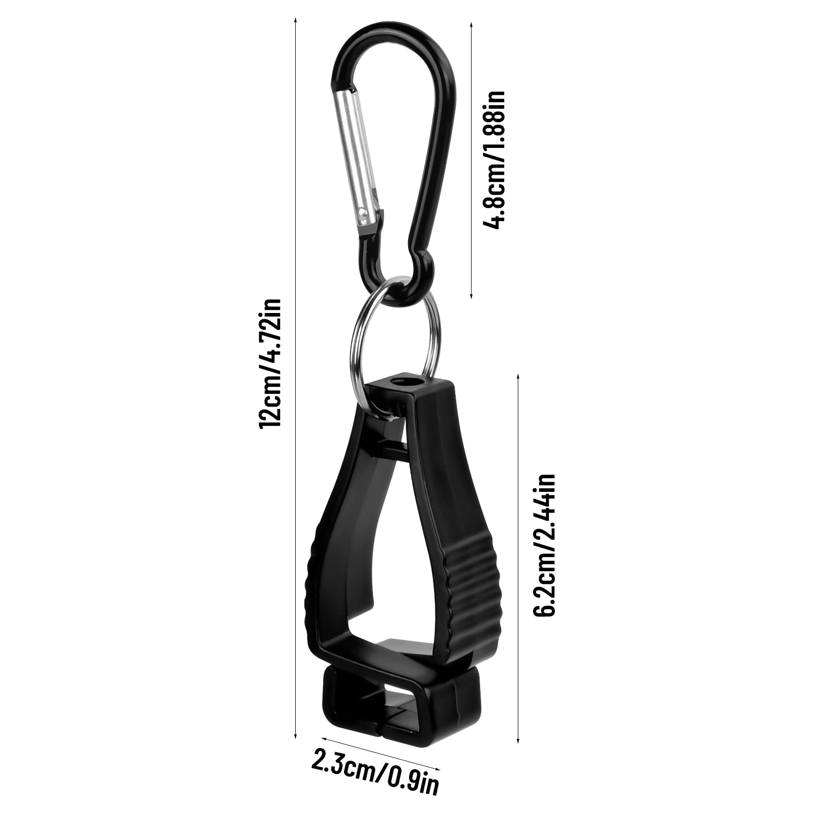 Focenat 4-Pack Black Work Glove Clips with Metal Belt Clip - Non-Slip Glove Holder for Construction, Safety Helmets & Tool Belts | Durable Glove Keeper for Work, Gardening & Outdoor Activities