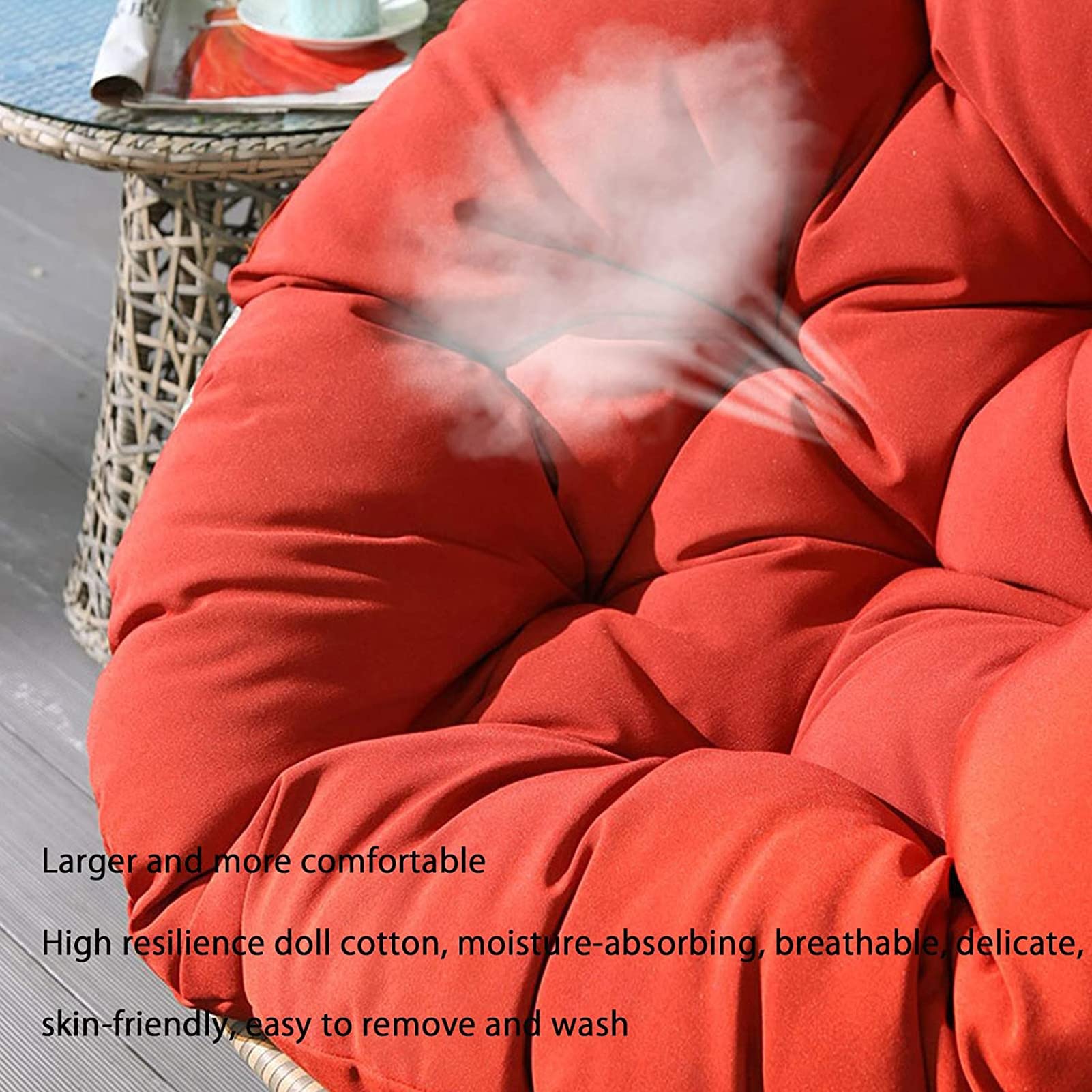 Waterproof Papasan Chair Cushion - Thick Overstuffed Seat Pad for Indoor & Outdoor Use - Comfortable Hammock Swing & Lounge Chair Cushion - Perfect for Patio, Garden, Living Room and Relaxation Spaces