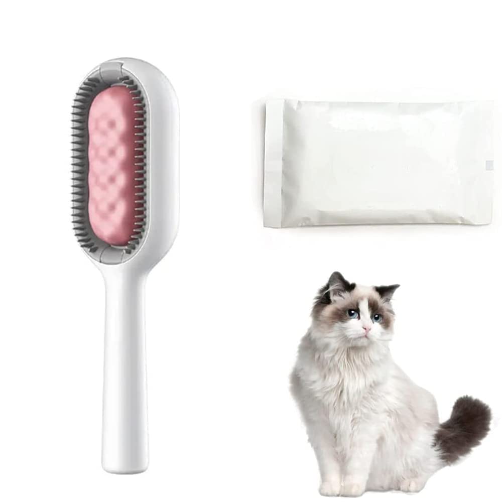 4-in-1 Pet Hair Remover Brush with Wipes - Long Hair & Massage for Dogs Cats