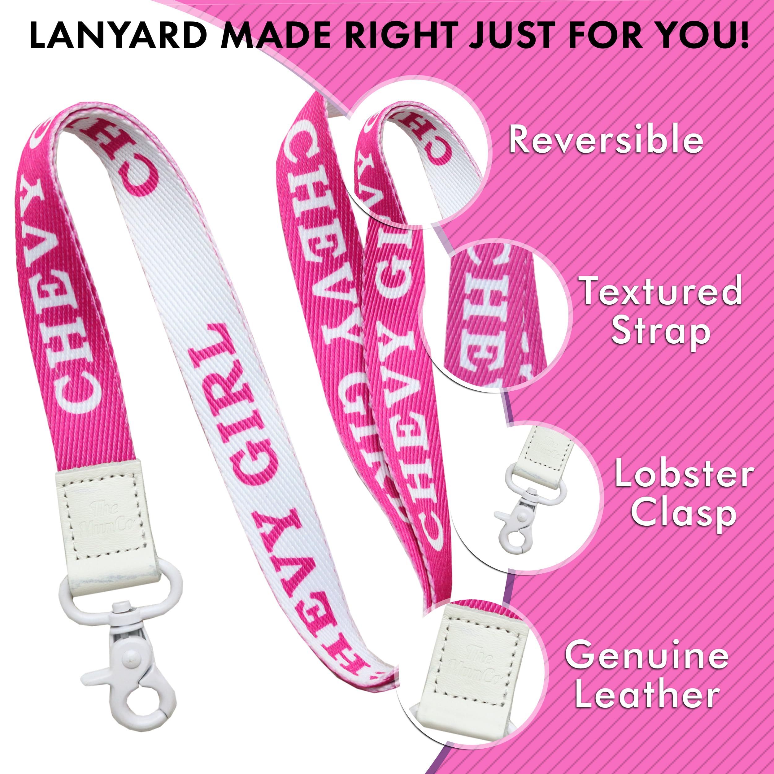 EASTEX Chevy Girl Lanyard Keychain - Stylish ID Badge Holder for Women - Car Keys & Auto Fob Organizer - Perfect for Work, School, and Everyday Use