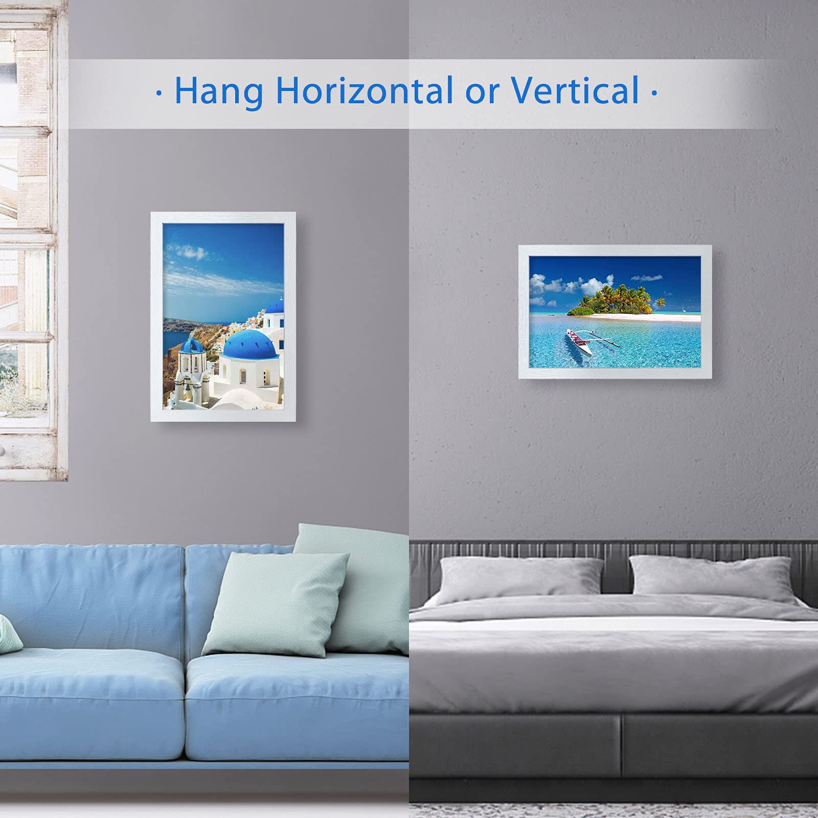 VCK 11×17 Inch Wooden Poster Frame - White Certificate Display with Shatterproof Plexiglass, Wall Mountable Picture Frame for Home Office & Gallery Decor - Perfect for Diplomas, Artwork, and Photo Displays