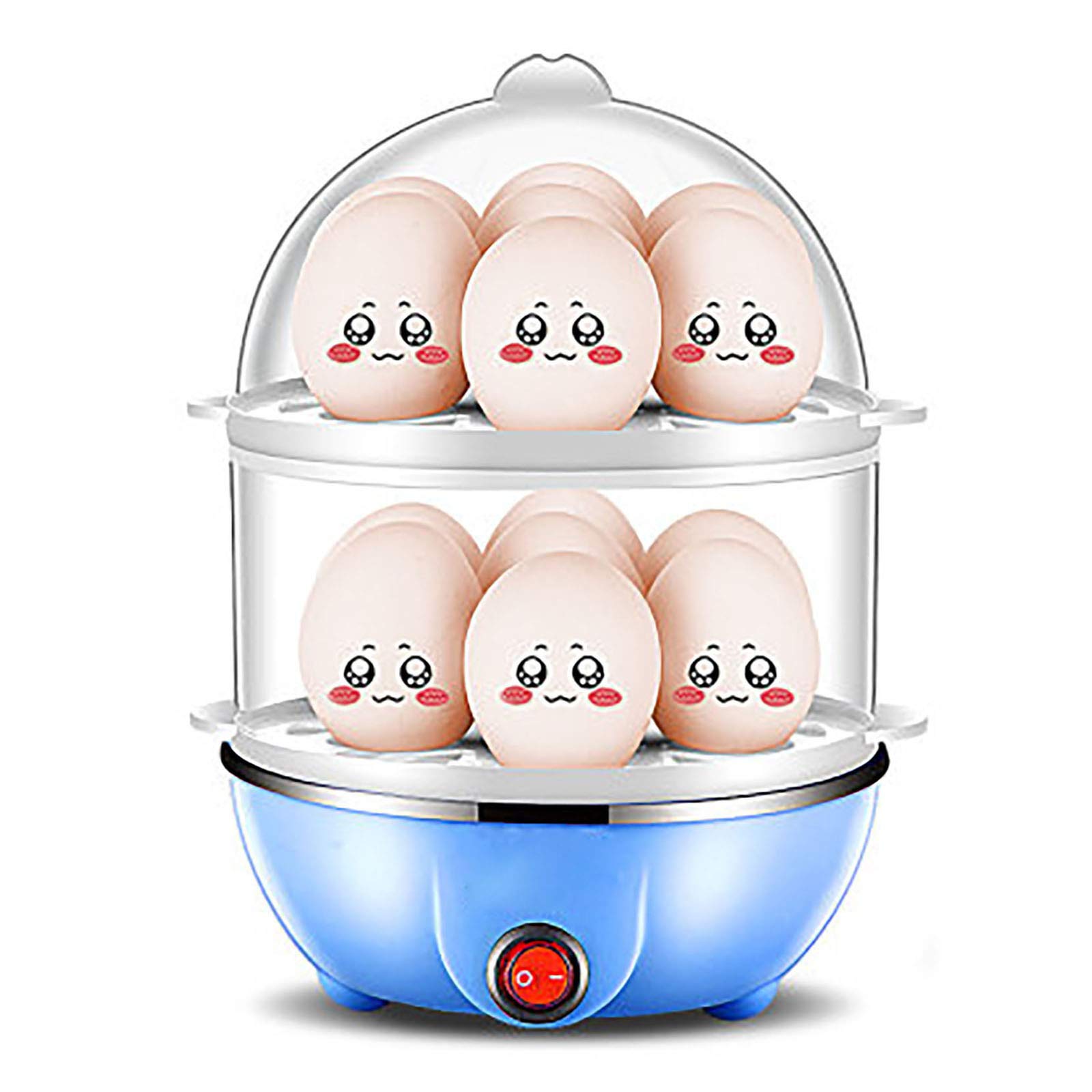 Hubl Electric Egg Cooker - 14 Capacity for Hard Boiled, Poached, Scrambled & Omelet Eggs - Blue Egg Maker for Breakfast, Meal Prep & Healthy Cooking