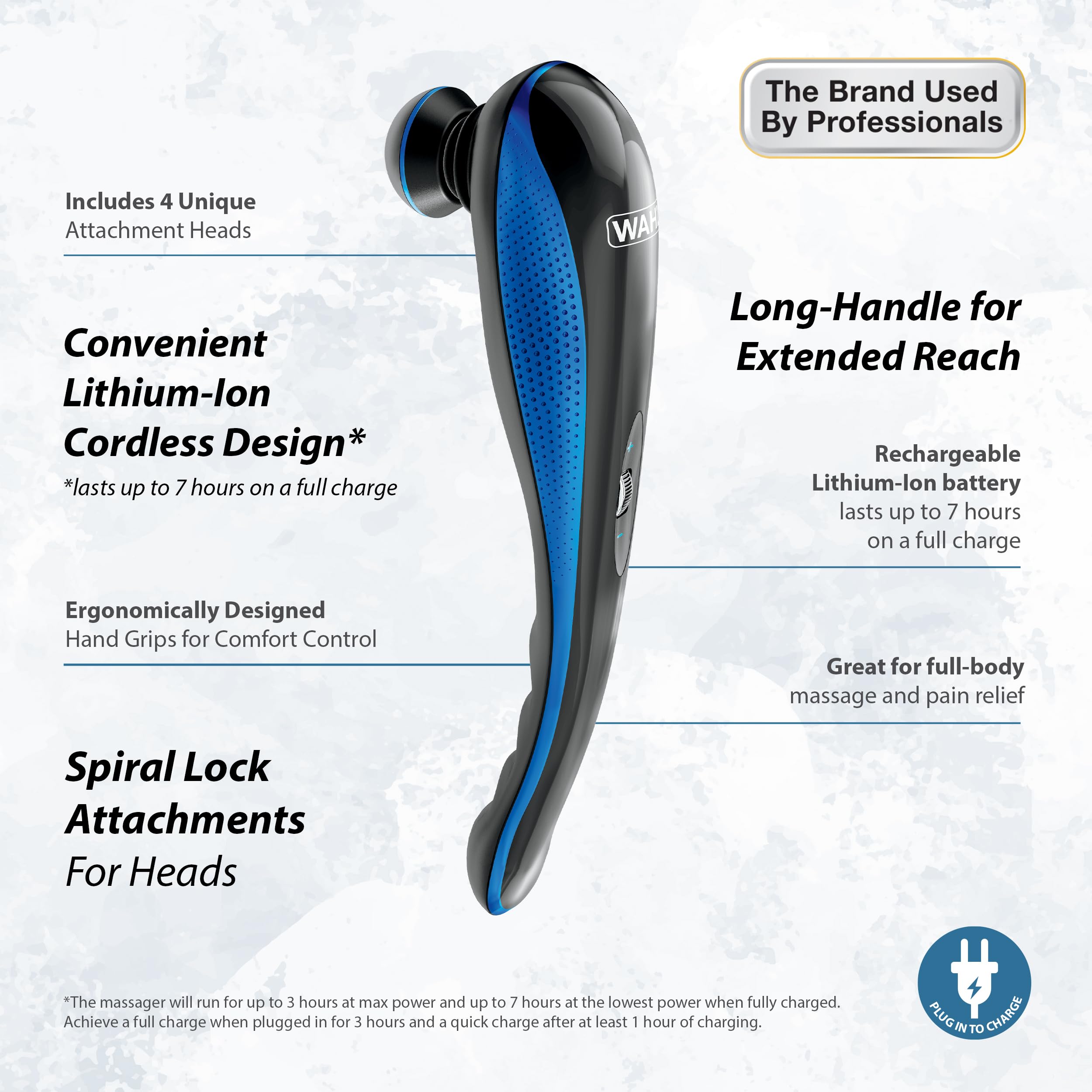 Wahl Lithium Ion Cordless Deep Tissue Massager for Muscle, Back, Neck & Shoulder Pain Relief - Handheld Percussion Therapy Device - FSA Eligible - Model 4232 - Perfect for Home Use, Office Relaxation & Post-Workout Recovery