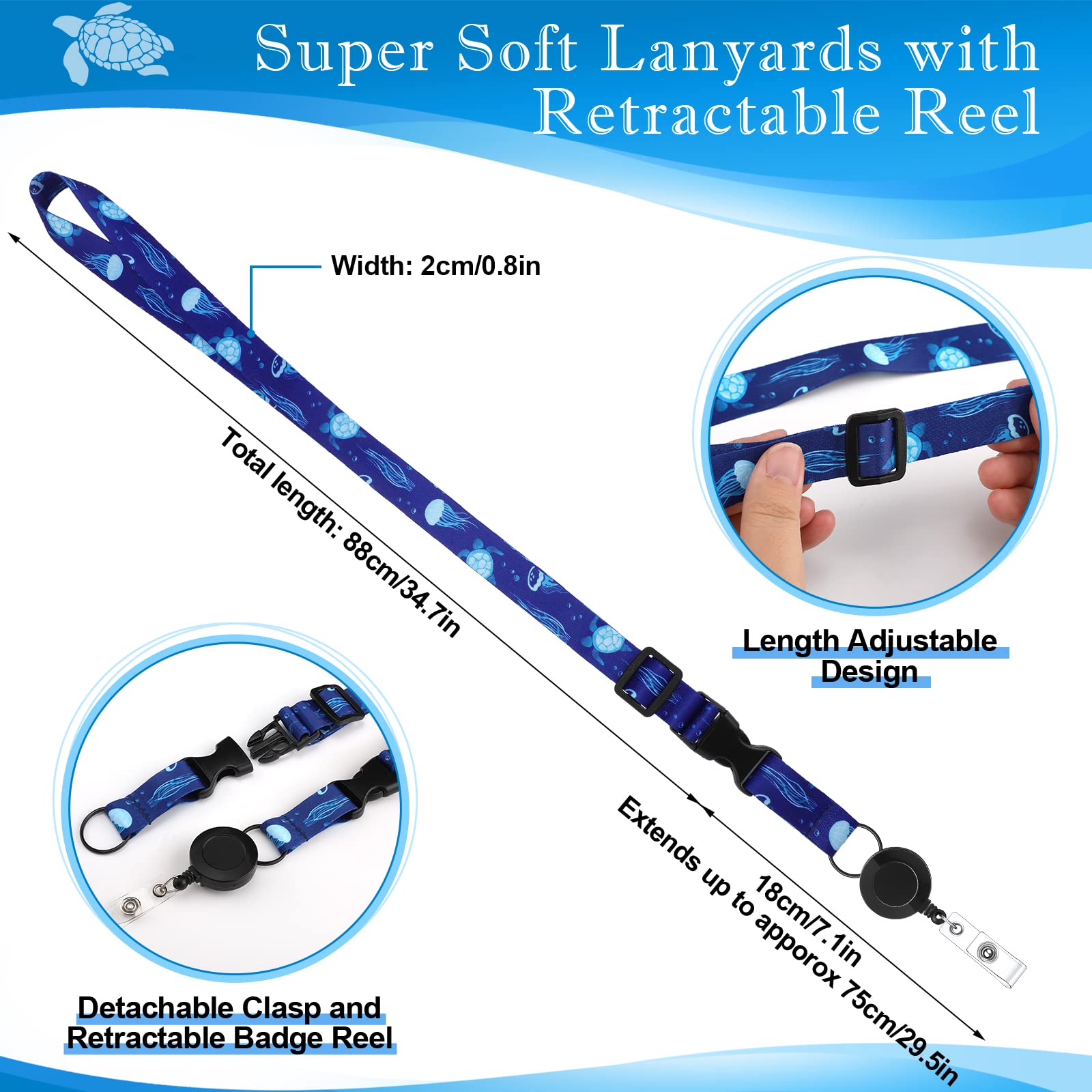 Retractable Cruise Lanyards with ID Holder & Badge Clip for Ship Cards | 10-Pack for Carnival Cruises