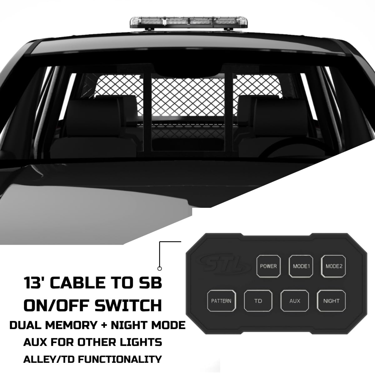 SpeedTech Lights Mini 21 120W LED Strobe Light Bar - Blue/Amber (Blue/Yellow) Magnetic Roof Mount for Trucks, Cars, Plows & Emergency Vehicles | High Visibility Warning Lights for Road Safety, Construction Sites & Night Driving