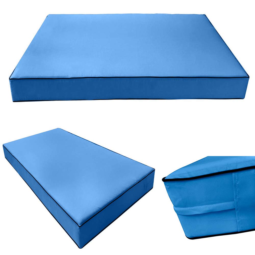 Prolinemax Outdoor Style 3 Twin-XL Daybed Mattress Cover with Contrast Trim - Fitted Bolster Pillow Sheet AD102 - Perfect for Patio Furniture, Sunroom Lounging & Guest Bedroom Decor