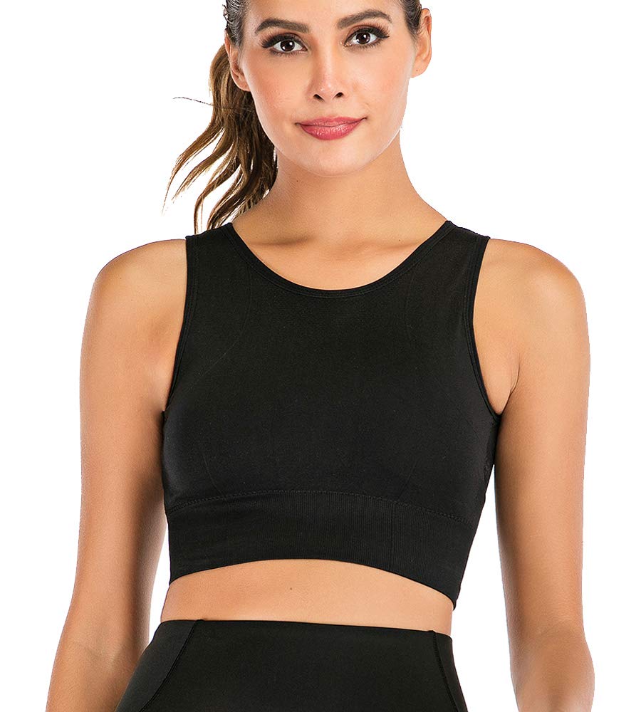 High Neck Longline Sports Bras for Women - Workout Bras Crop Top for Running, Yoga & Gym - Comfortable & Supportive Activewear for High-Impact Exercise & Daily Fitness