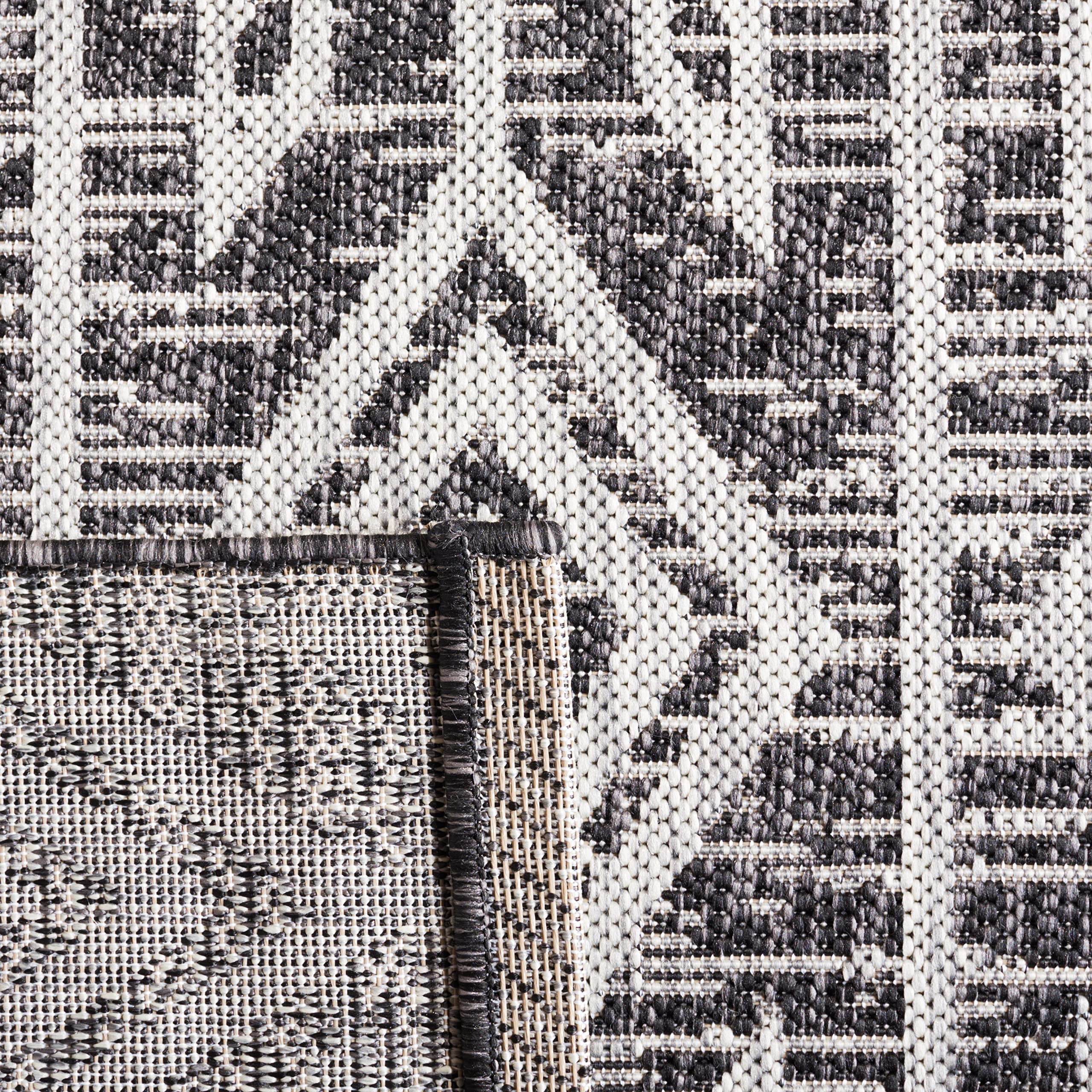 SAFAVIEH Courtyard Collection 8' x 10' Black & Grey Indoor Outdoor Waterproof Area Rug - Easy to Clean, Perfect for Patio, Backyard, Mudroom, and High Traffic Areas