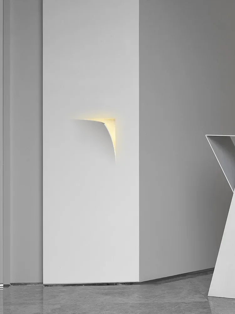 Minimalist Modern Edge Wall Light - Set of 2, LED Wall Sconce for Bedroom, Living Room, Hallway & Staircase Lighting