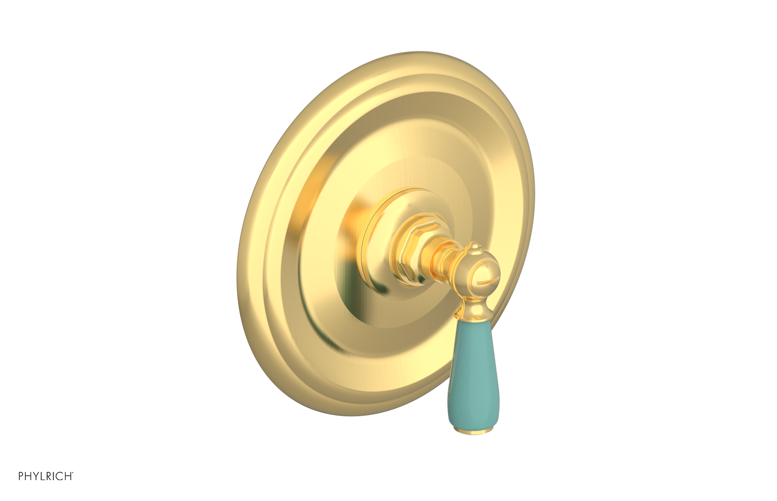 Jamestown Thermostatic Shower Trim Kit with Lever Handle & Turquoise Accents - 4-735 Model - Perfect for Modern Bathroom Renovations and Spa-Like Shower Experiences