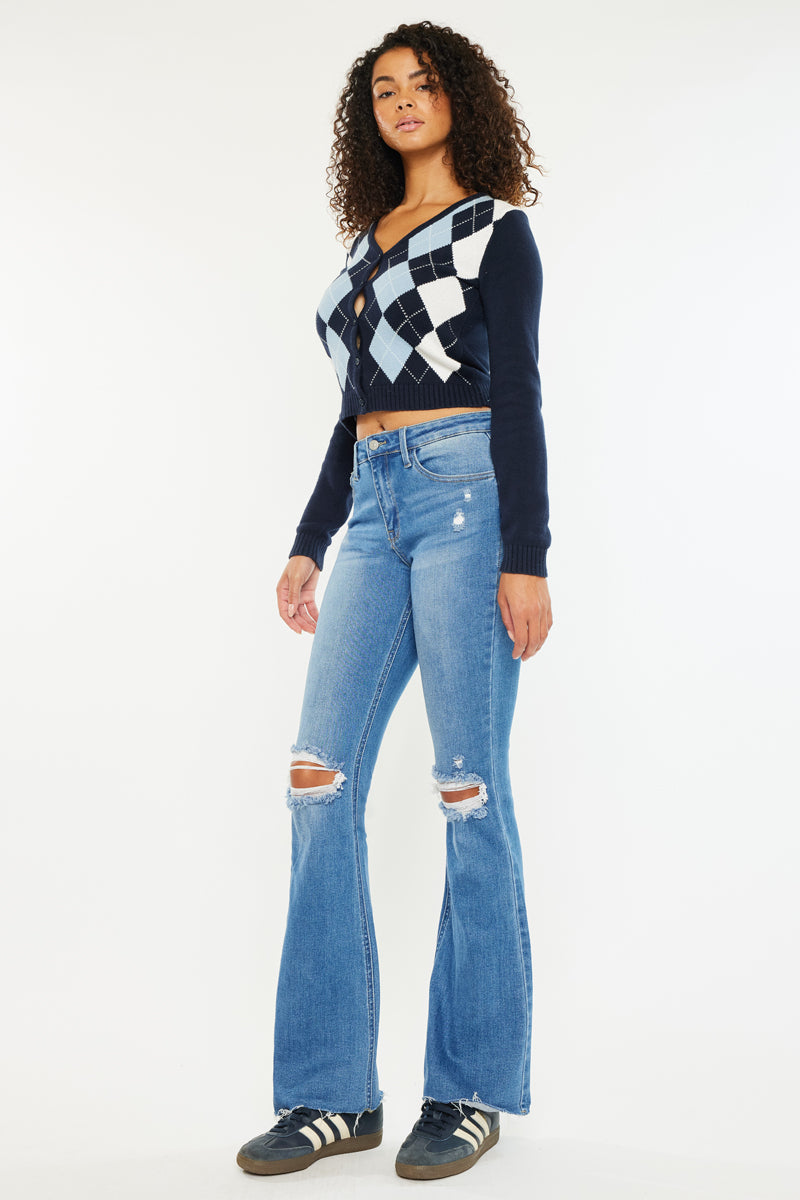 Eva Essentials High Rise Bootcut Jeans for Women - Stretchy Denim Pants with Flattering Fit - Perfect for Casual Wear, Office & Night Out