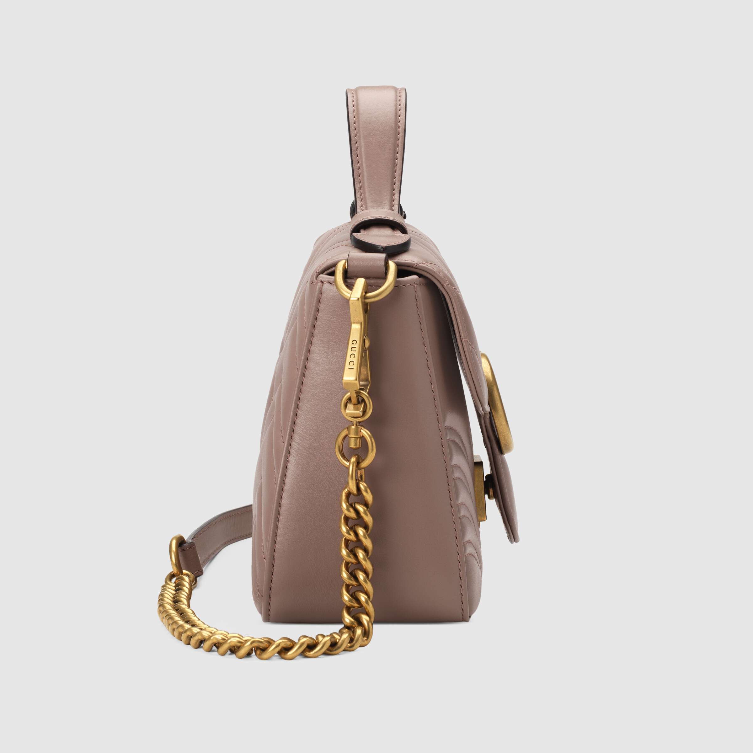 Gucci GG Marmont Mini Top Handle Bag in Dusty Pink | Luxury Crossbody Purse for Women | Perfect for Date Night, Parties & Everyday Use