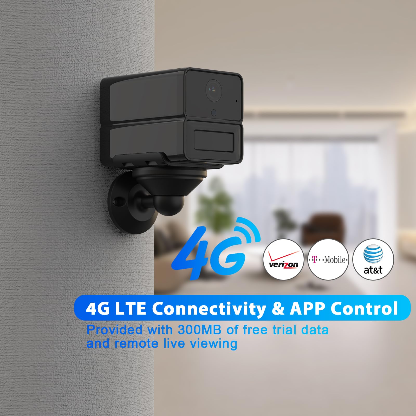 4G LTE Mini Security Camera - No WiFi Needed, 2K HD, 300MB SIM Card Included, 20 Days Standby, AI Motion Detection & Night Vision - Ideal for Car, Home, and Outdoor Surveillance