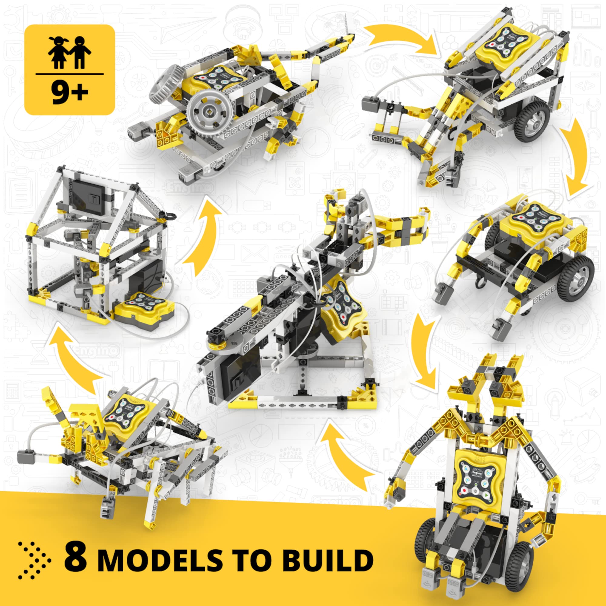 Engino STEM Robotics Kit - Build & Program Bluetooth Robot with Mini ERP & Keiro Software | Educational Coding Toys for Kids 9+ | Perfect for STEM Learning & School Projects