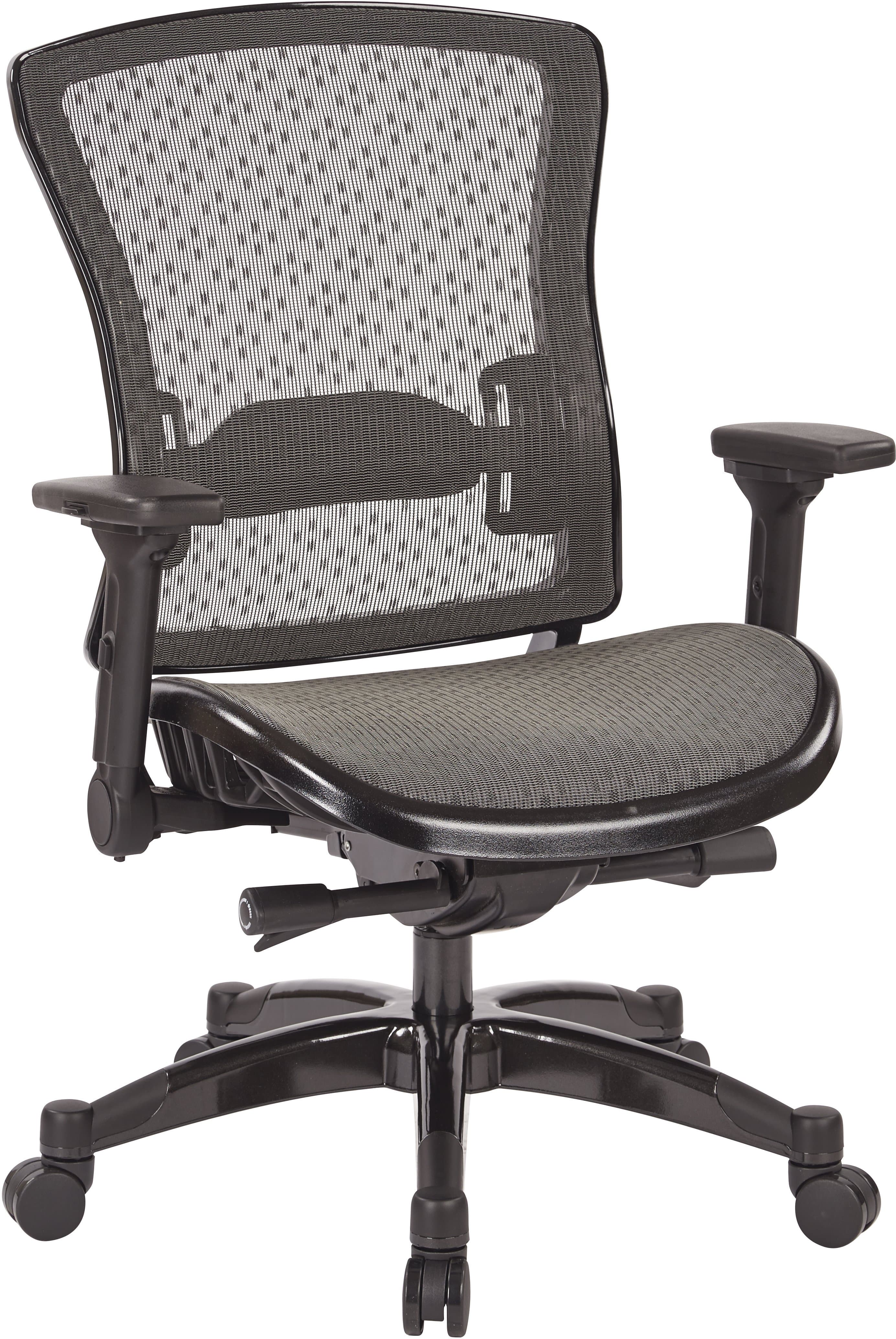 Space Seating® Executive Ergonomic Office Chair with Breathable Mesh Back & Flip-Up Arms - Adjustable Height Swivel Task Chair for Home Office, Conference Room, and Workstation (Model 317 R22C7KF7)