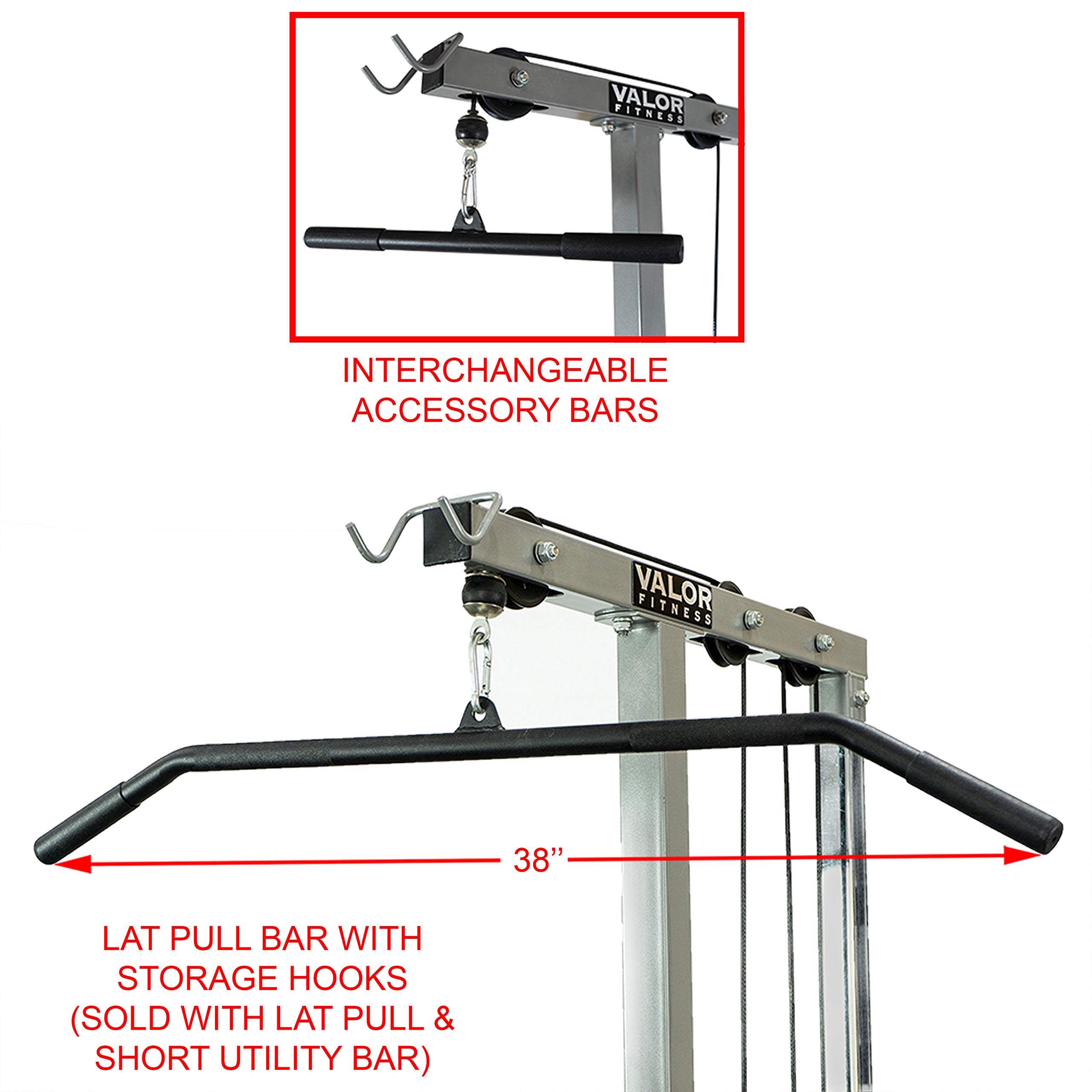 Valor Fitness Cable Machine - Lat Pulldown & Low Row Home Gym Equipment with Attachments | 200 lb Capacity Strength Training System for Upper Body Workouts | Perfect for Home Gym, Garage Workouts & Full-Body Exercise