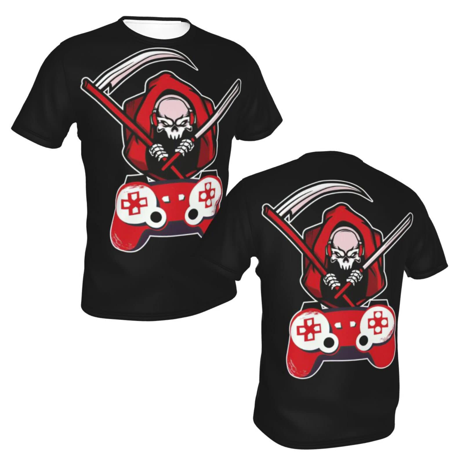 Men's Video Game Controller Graphic Cotton T-Shirt - Round Neck Short Sleeve Novelty Tee for Gamers - Perfect for Gaming Events, Casual Wear & Summer Outfits