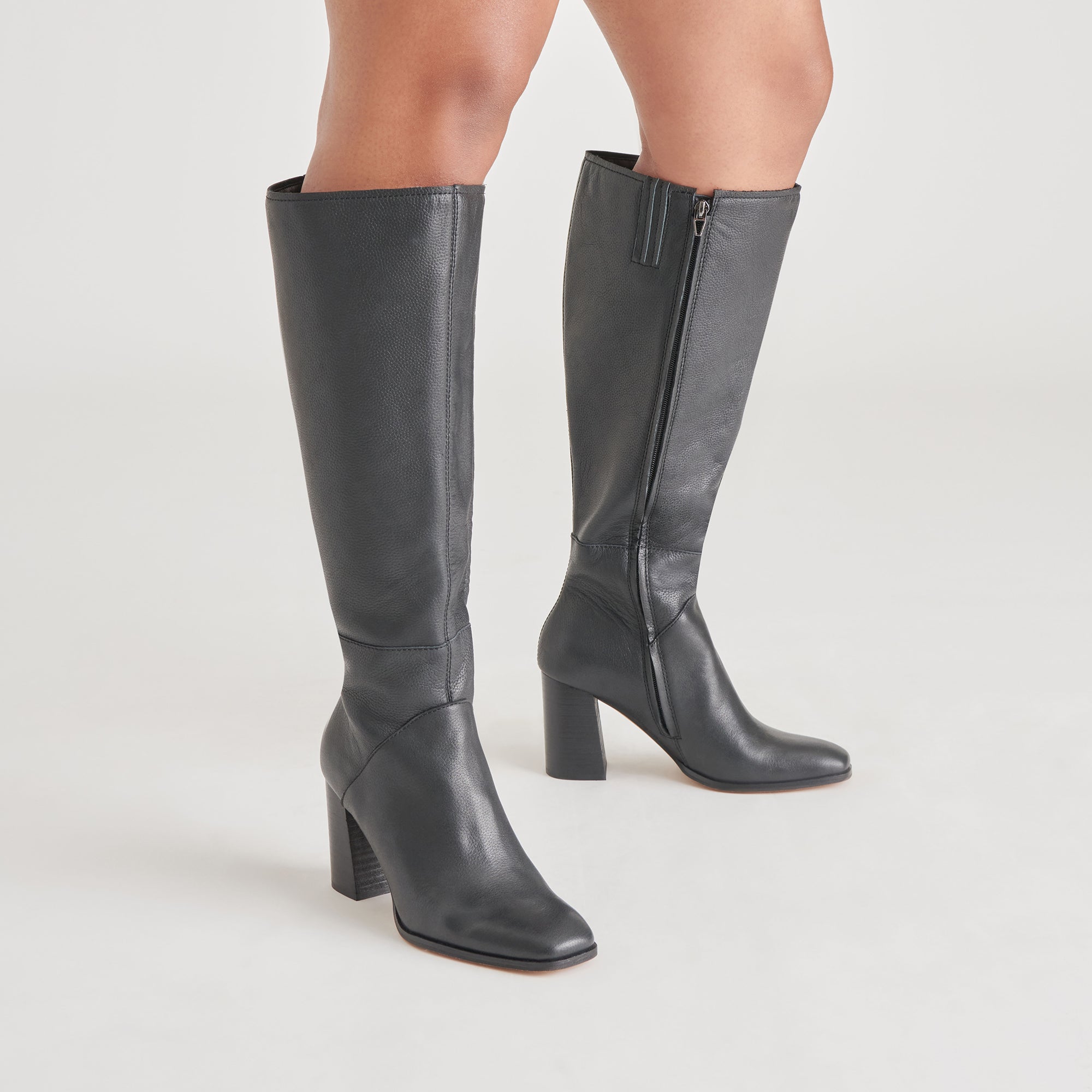 Fynn Wide Calf Boots for Women - Onyx Black Leather Ankle Boots for Comfort & Style | Perfect for Work, Office, and Winter Fashion