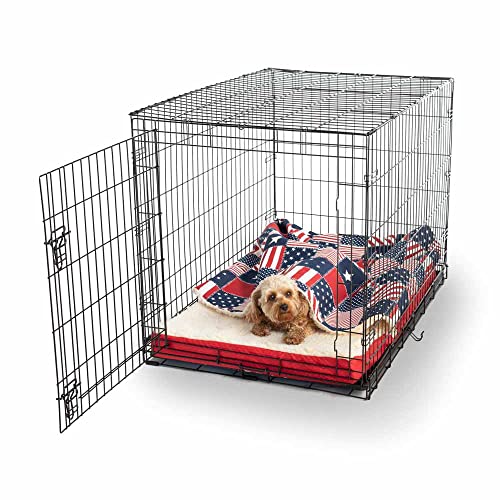 Snoozer Cozy Cave Crate Pet Bed with Orthopedic Foam - Small Size for Dogs & Cats - Starpatch Red Diamond Pattern - Perfect for Crates, Travel & Home Comfort