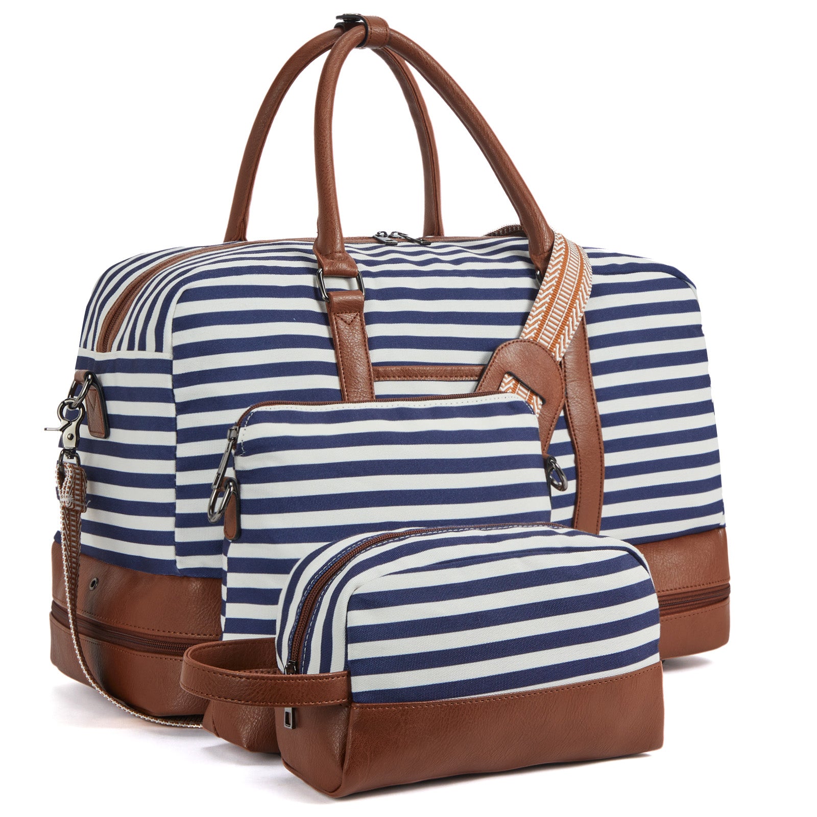 Zenobe 3-Piece Weekender Bag Set with Shoe Compartment - Durable Travel Duffel Bag for Gym, Weekend Getaways & Business Trips | Perfect Carry-On Luggage for Men & Women