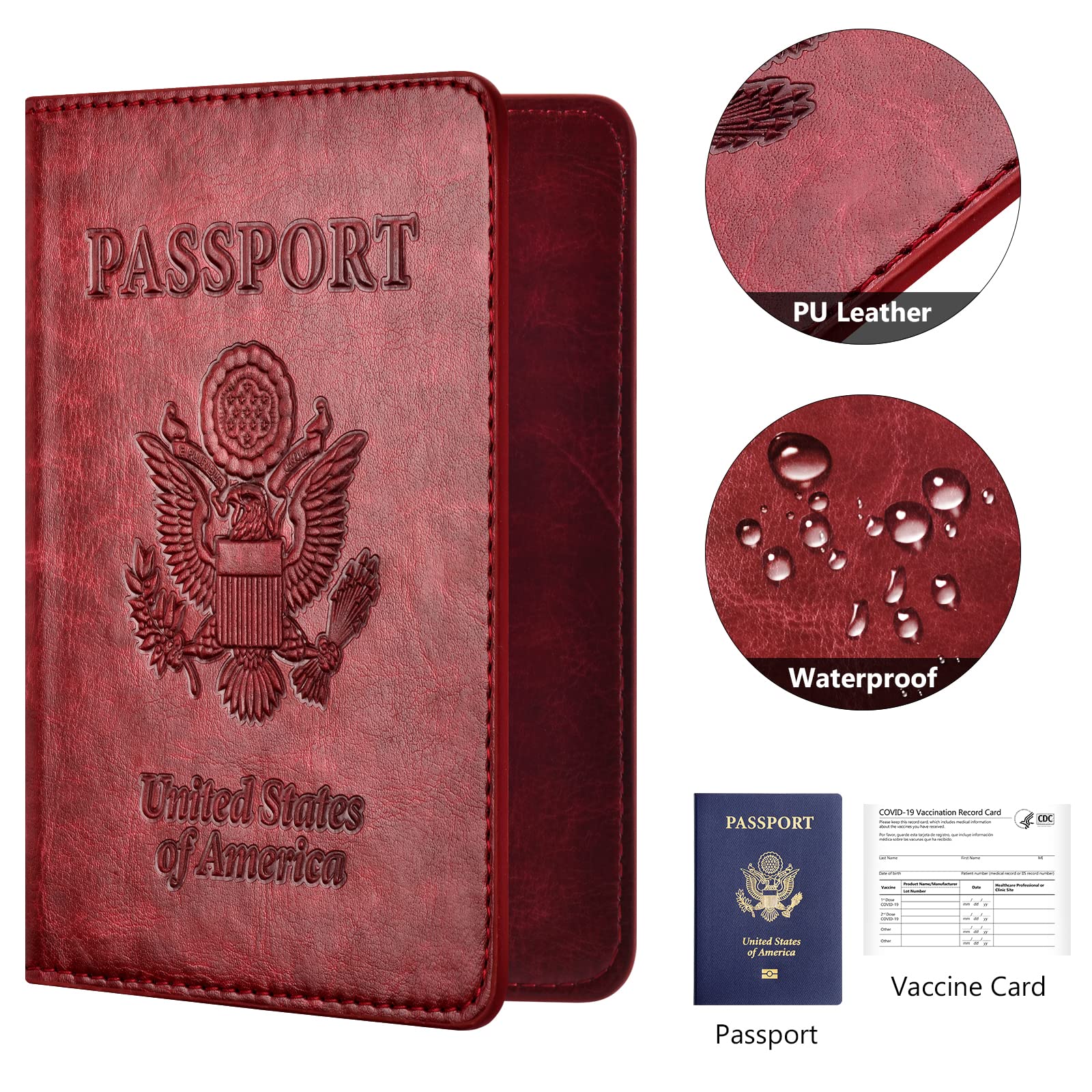 Eoehro 2-Pack RFID Blocking Passport Holder Wallet Cover - Durable Travel Essentials for Women & Men | Perfect for International Flights, Vacations & Business Trips
